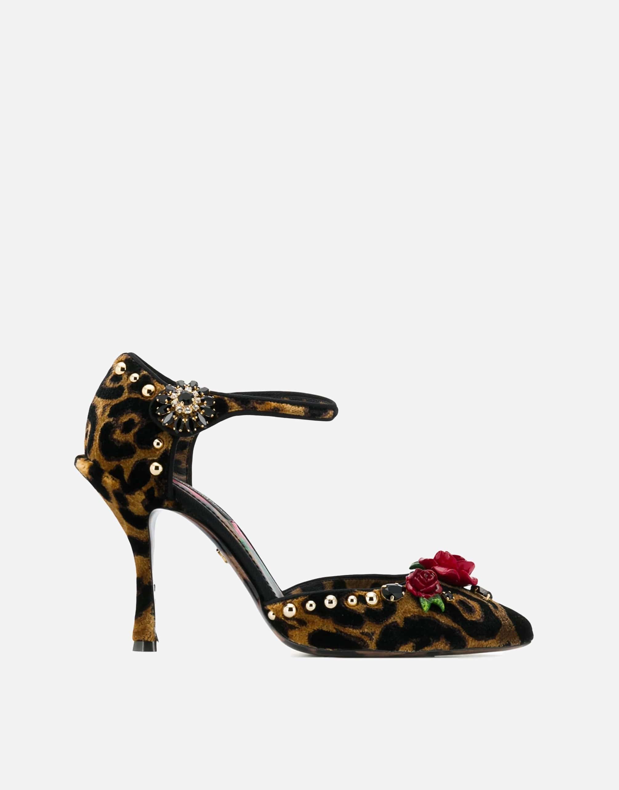 Dolce & Gabbana Leopard Print Crystal Sandals