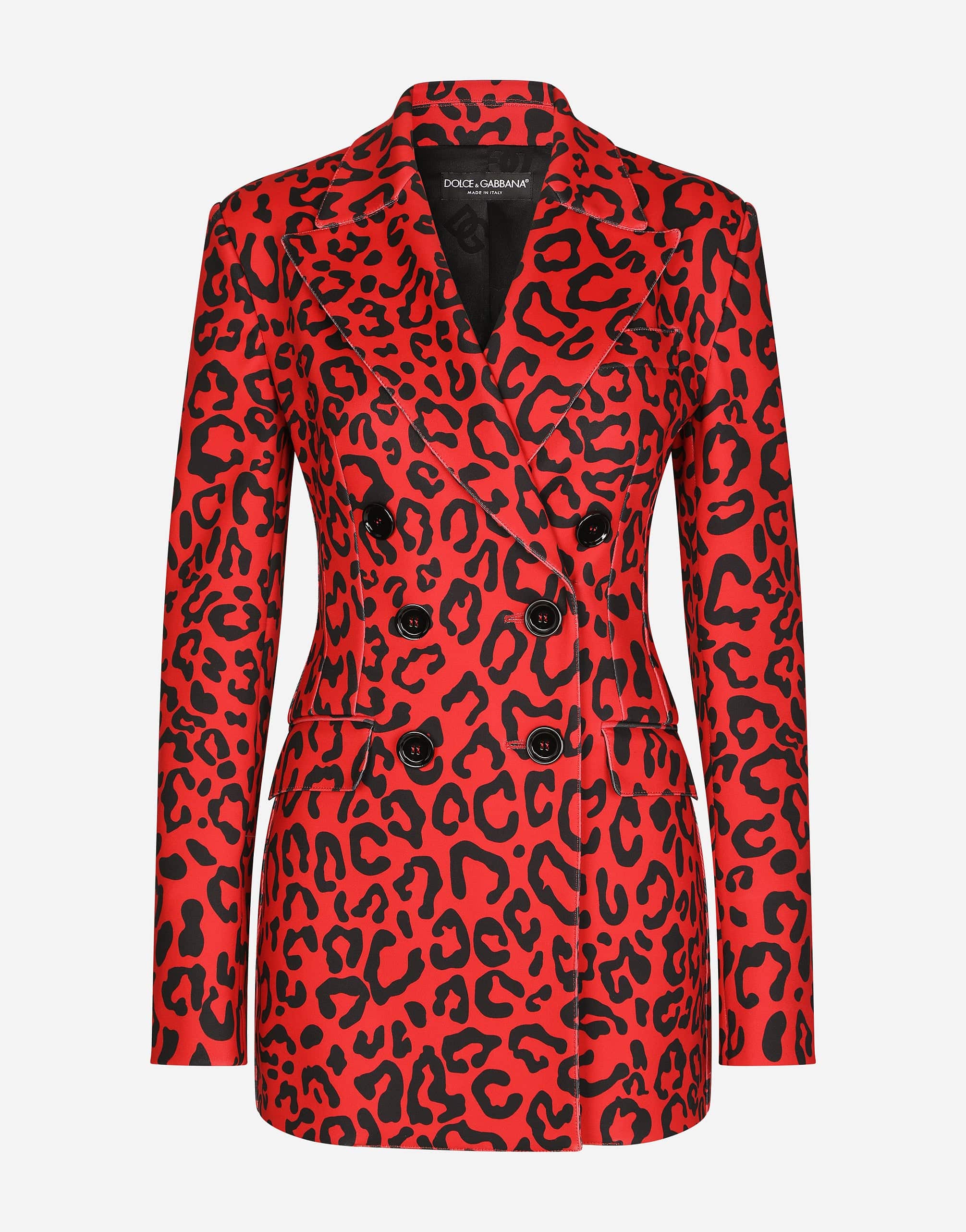 Dolce & Gabbana Leopard-Print Double-Breasted Blazer