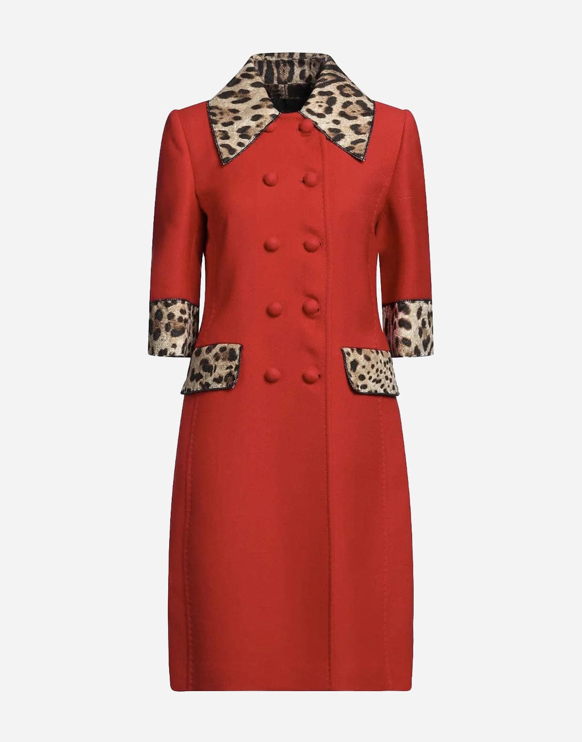 Leopard-Print Double-Breasted Trench Coat