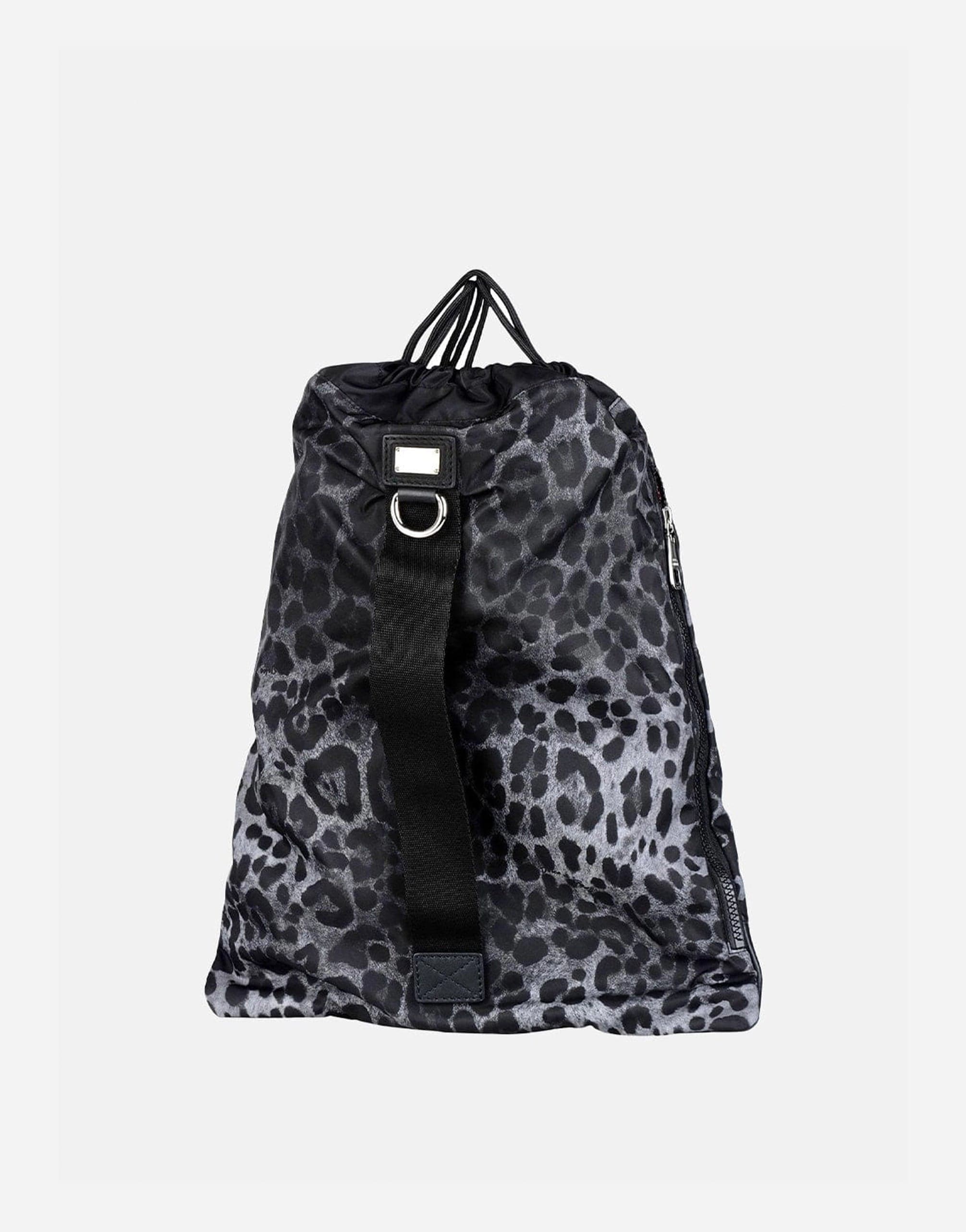 Dolce & Gabbana Leopard Print Drawstring Backpack