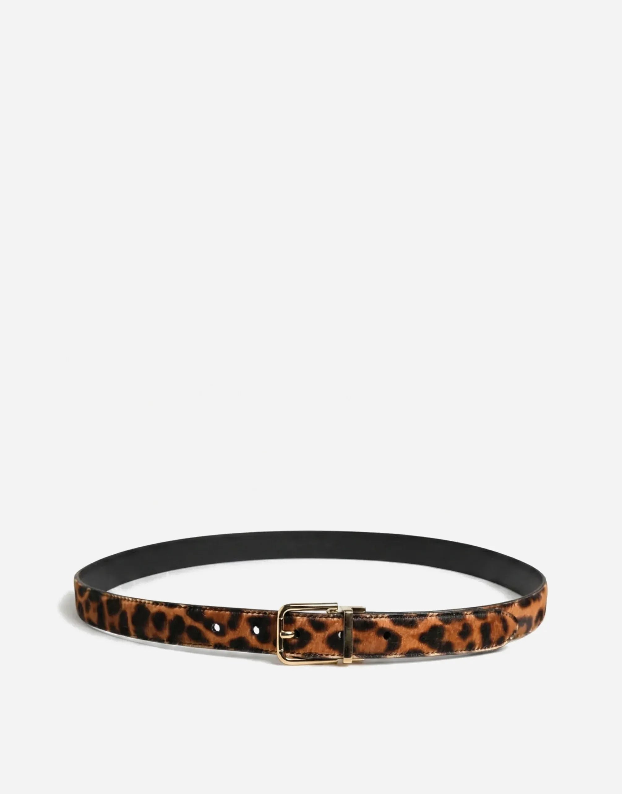 Dolce & Gabbana Leopard-Print Leather Belt