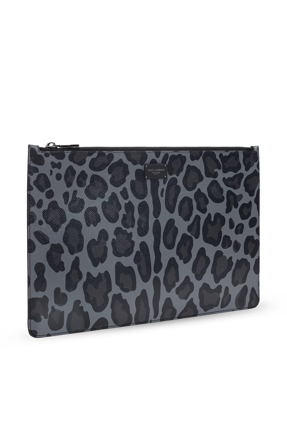 Dolce & Gabbana Leopard-Print Leather Clutch Bag