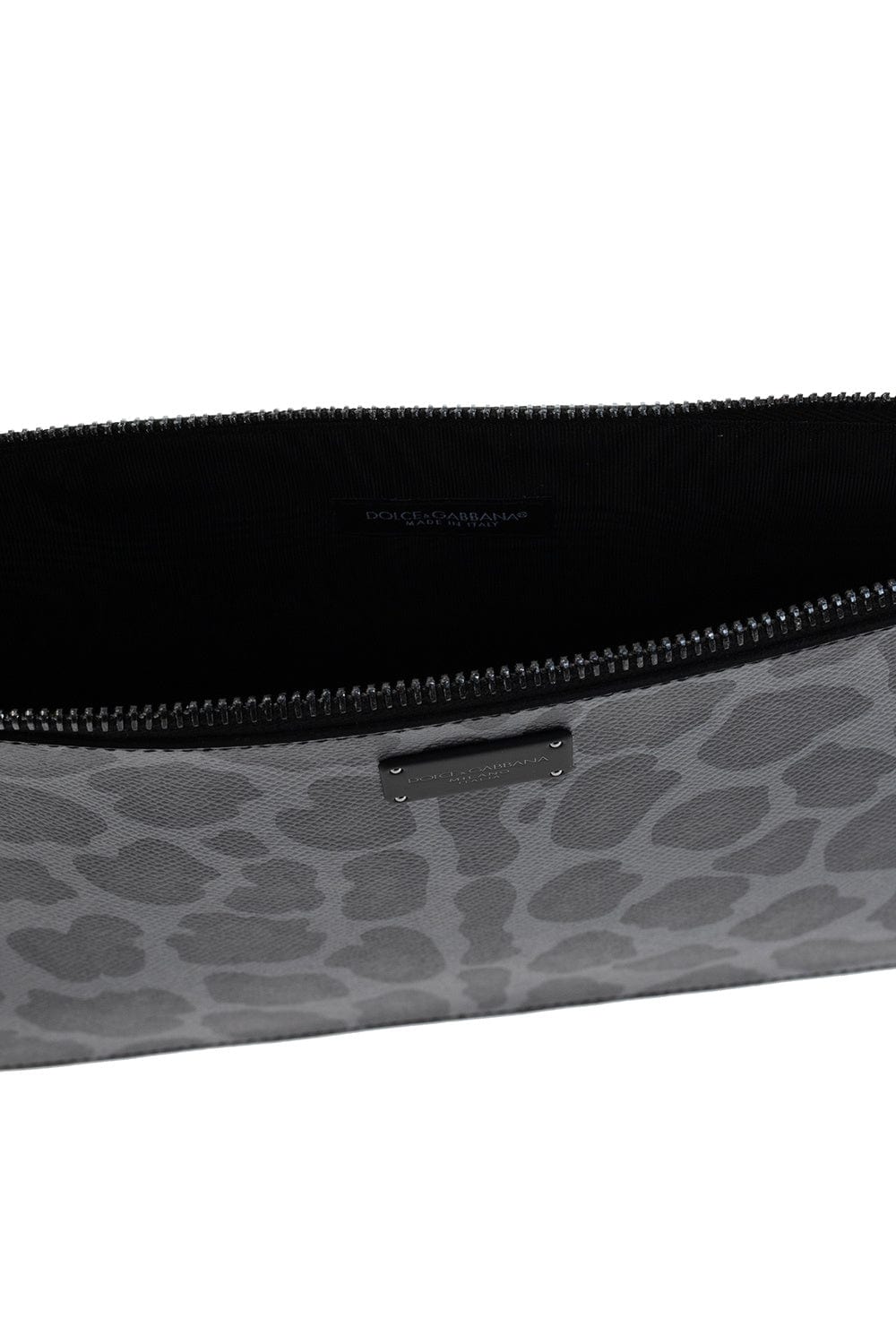 Dolce & Gabbana Leopard-Print Leather Clutch Bag