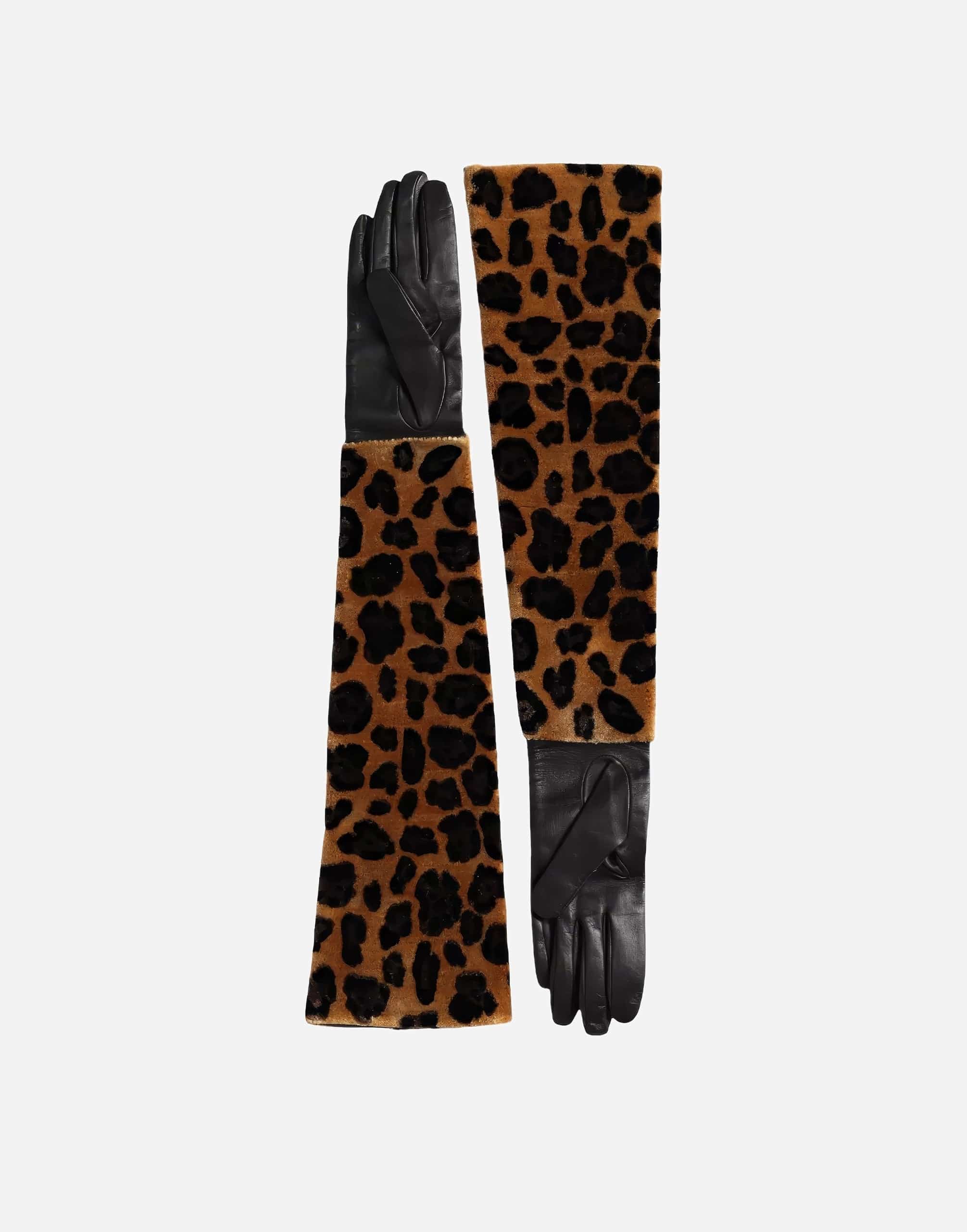 Dolce & Gabbana Leopard Print Leather Gloves