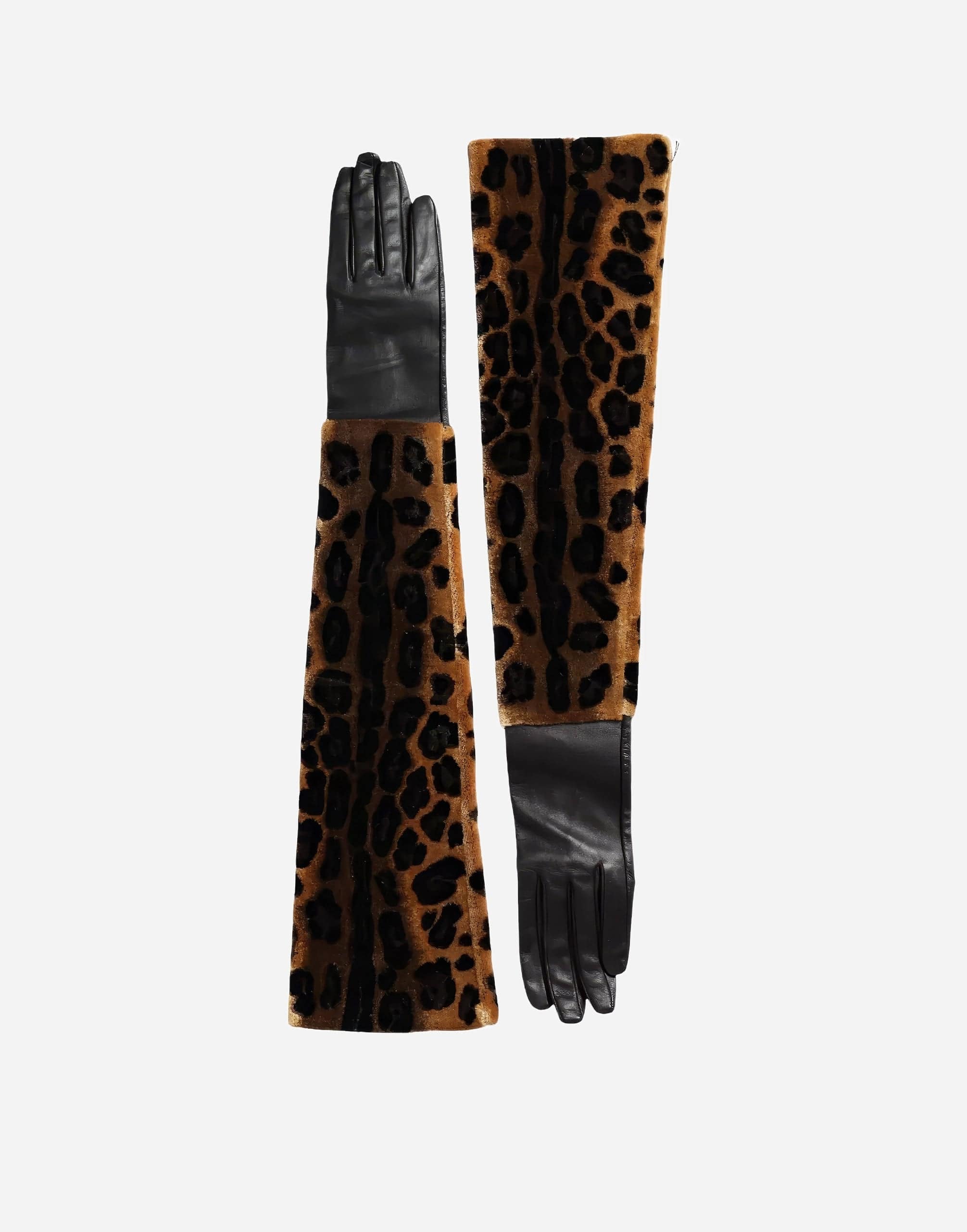 Dolce & Gabbana Leopard Print Leather Gloves