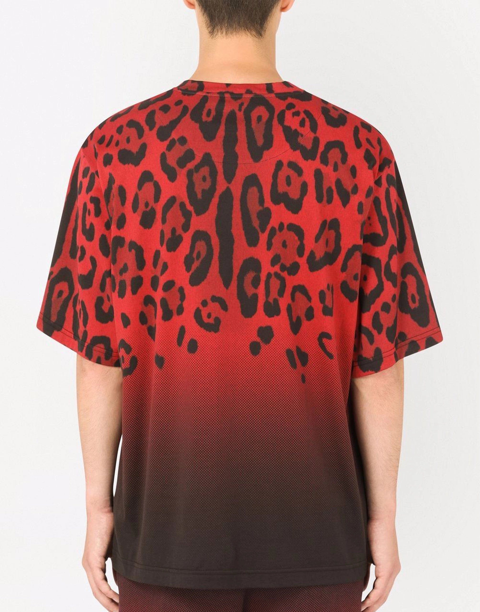 T-shirt à imprimé logo à imprime léopard
