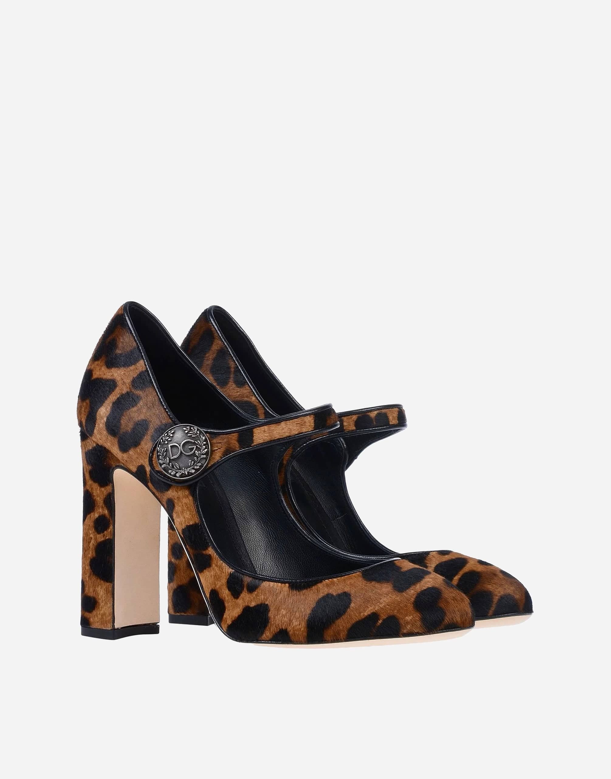 Dolce & Gabbana Leopard Print Mary Jane Pumps In Brown