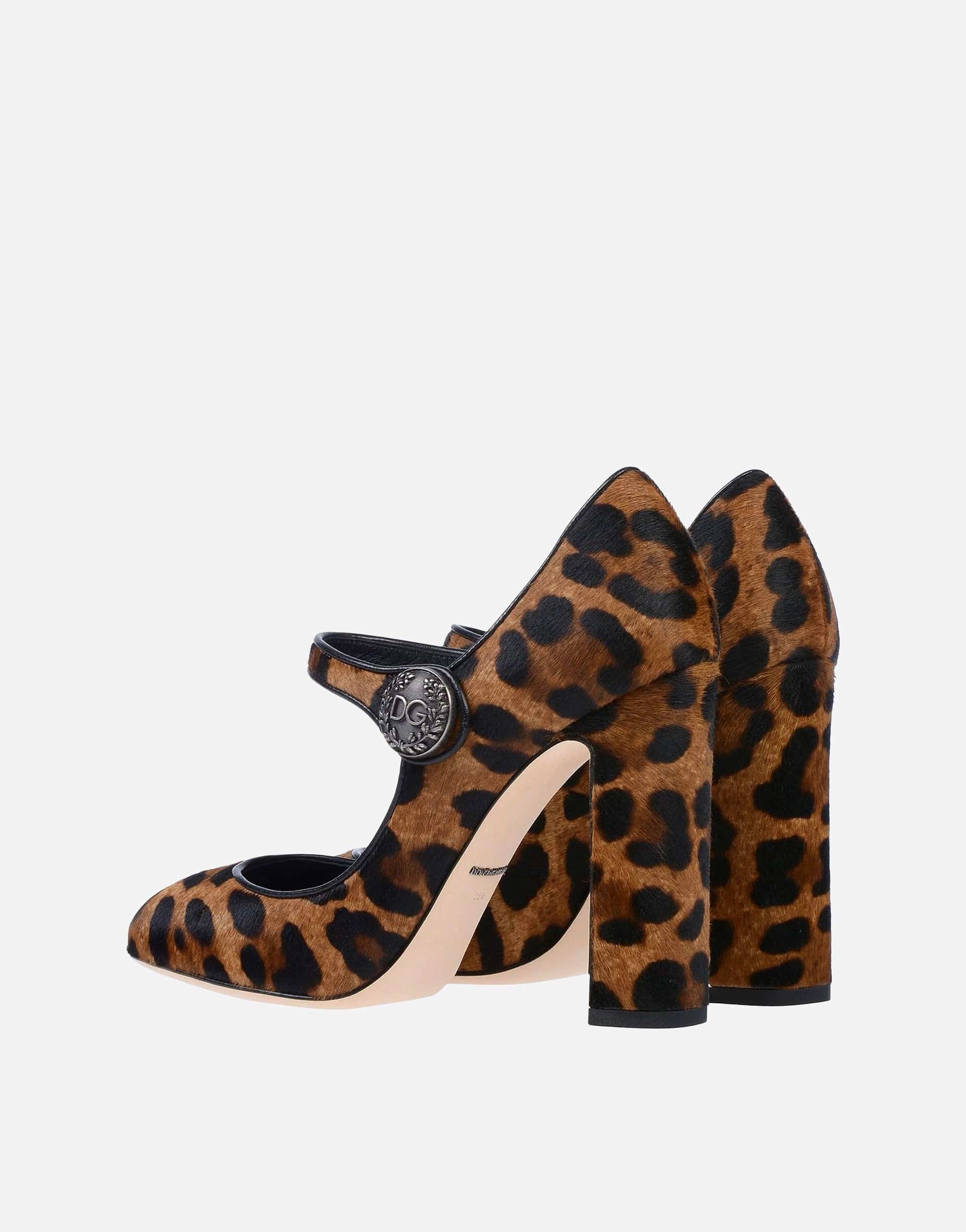 Dolce & Gabbana Leopard Print Mary Jane Pumps In Brown