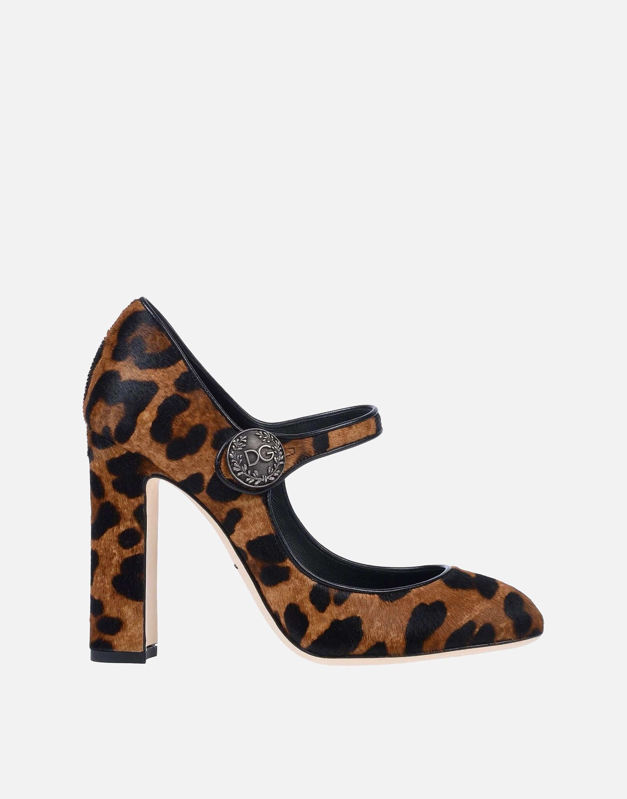 Dolce & Gabbana Leopard Print Mary Jane Pumps In Brown