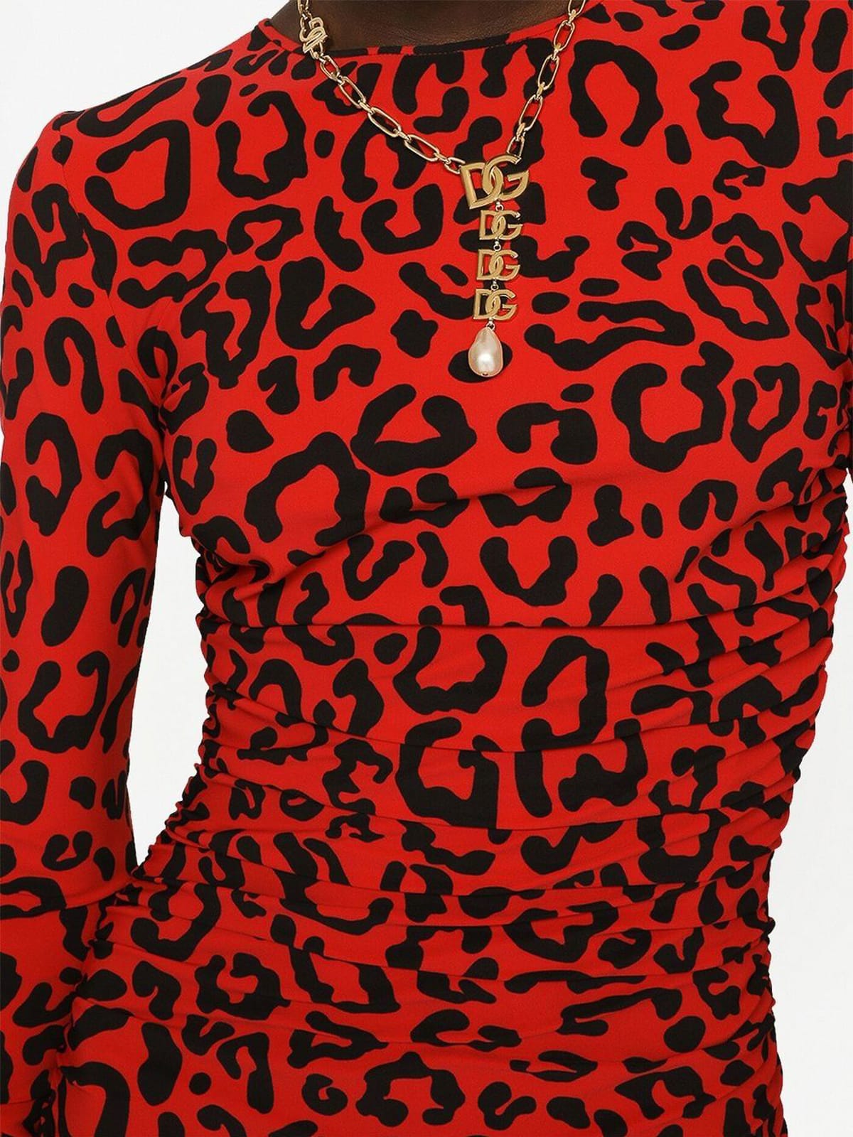 Dolce & Gabbana Leopard-Print Mid-Calf Dress