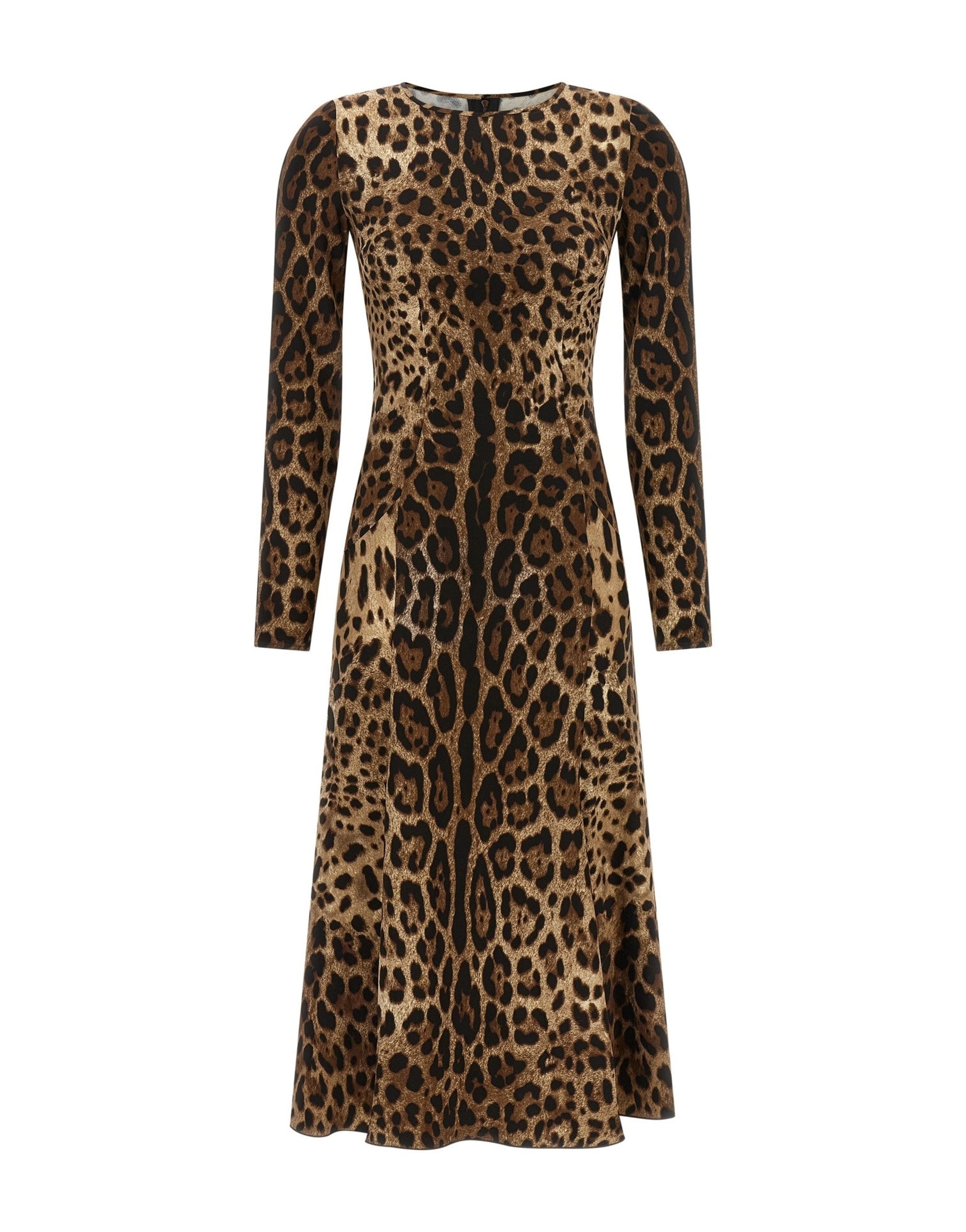Abito midi con stampa leopardata Dolce & Gabbana