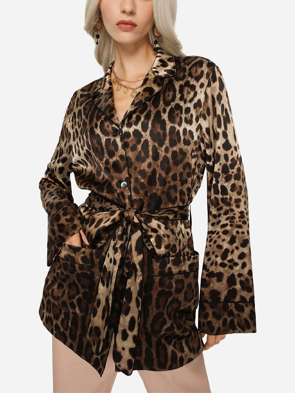 Dolce & Gabbana Leopard-Print Pajama Shirt