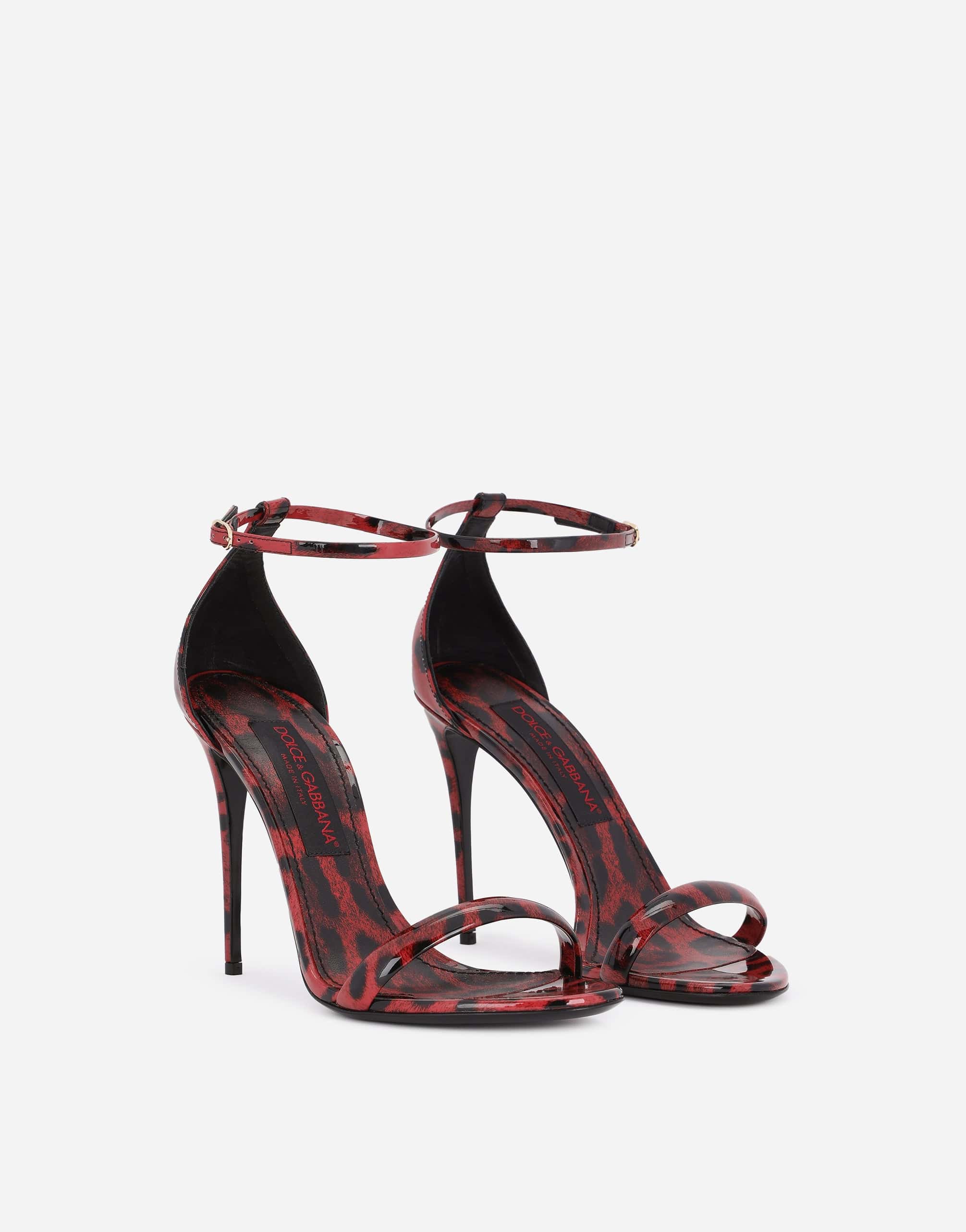 Dolce & Gabbana Leopard-Print Patent Leather Sandals