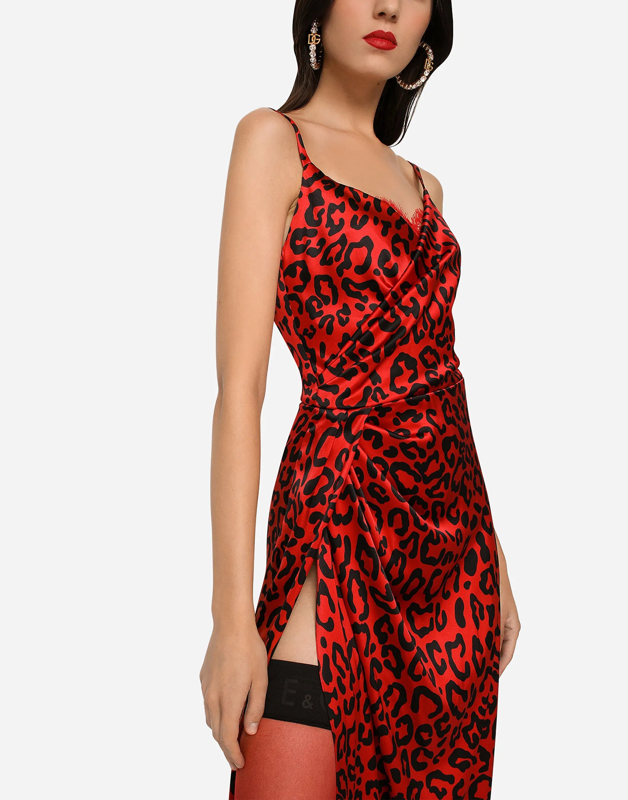 Dolce & Gabbana Dolce & Gabbana Leopard Print Satin Maxi Dress