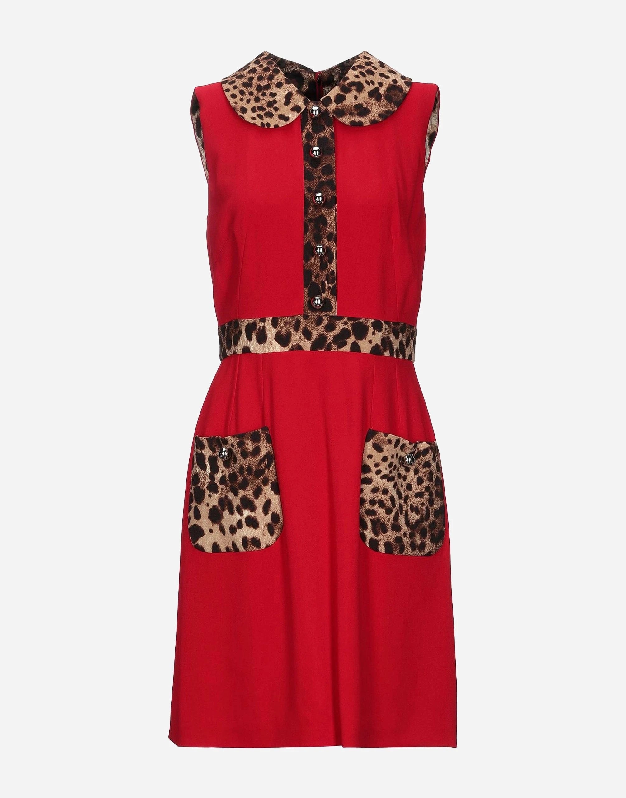 Dolce & Gabbana Leopard-Print Short Cady Dress