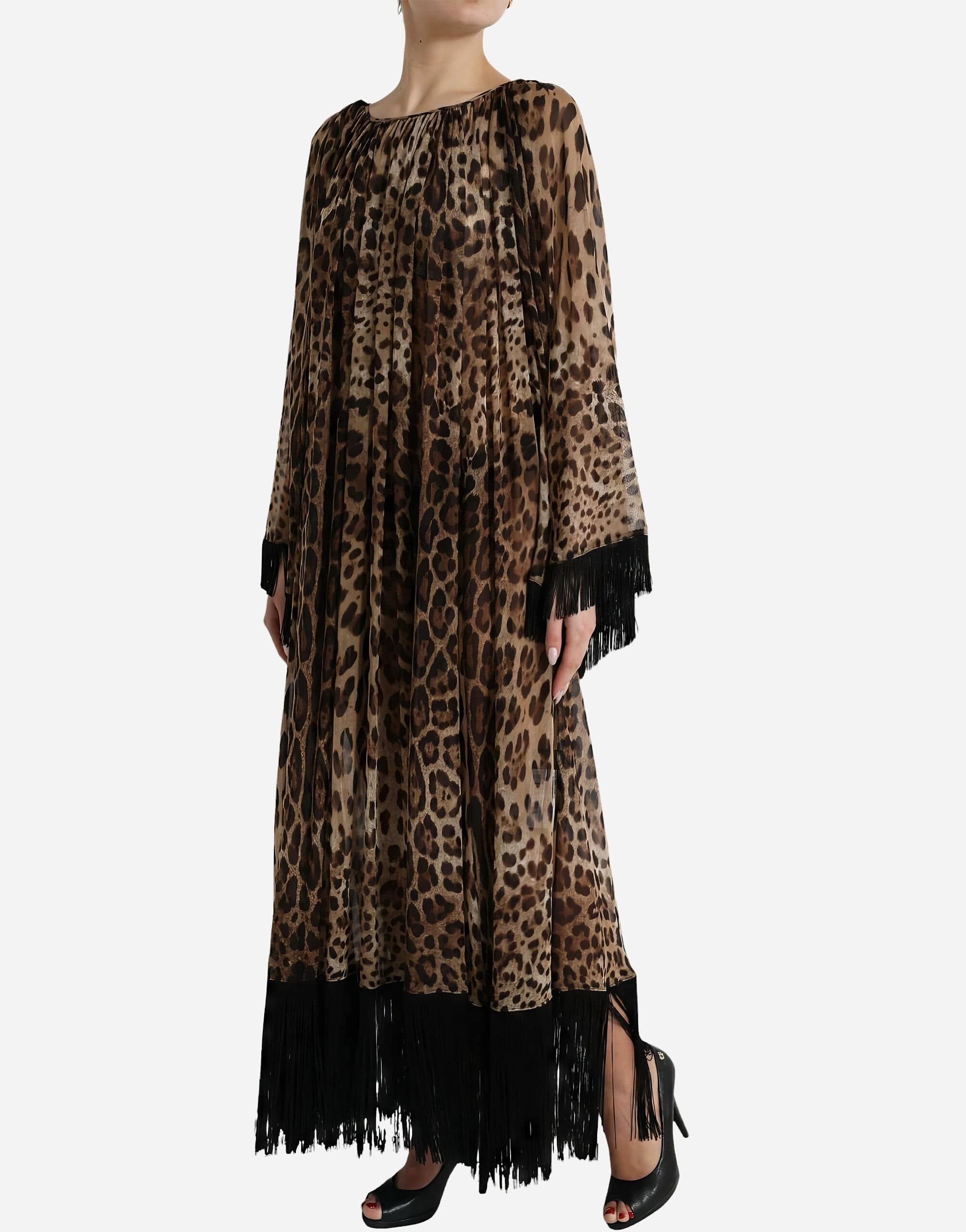 Dolce & Gabbana Leopard-Print Silk Kaftan
