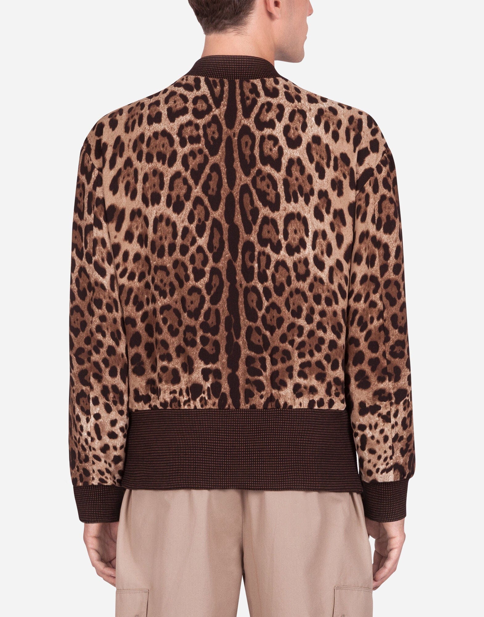 Dolce & Gabbana Leopard-Print Sneak Peak Patch Bomber Jacket