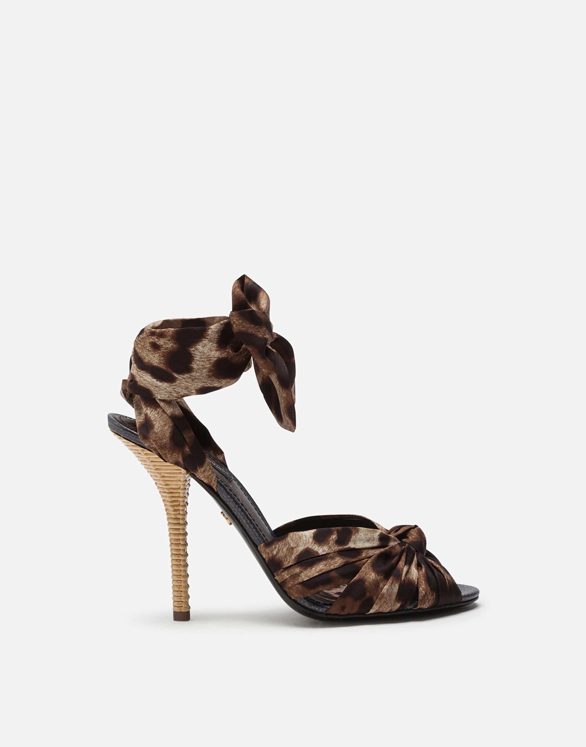 Dolce & Gabbana Leopard Print Twill Sandals