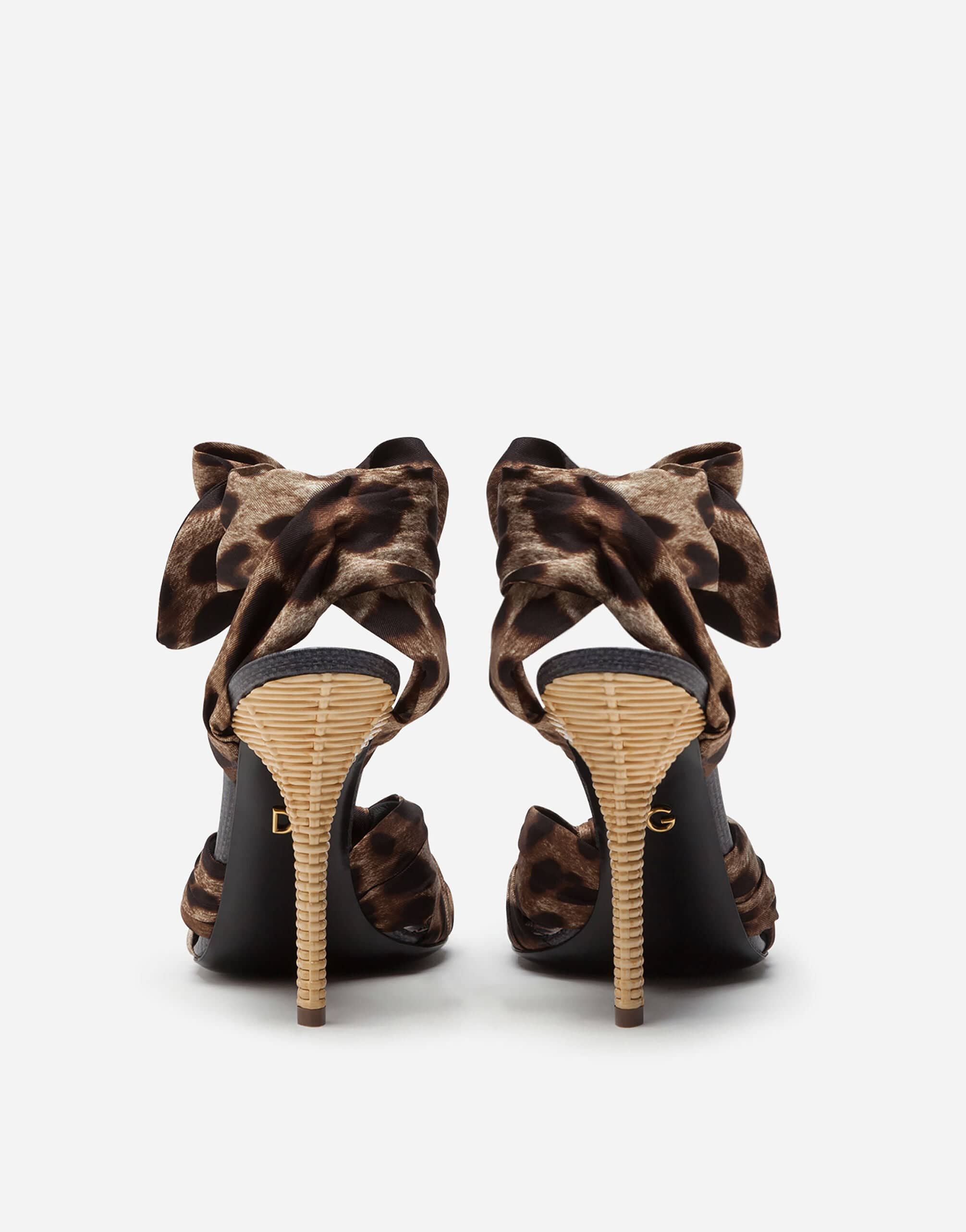 Dolce & Gabbana Leopard Print Twill Sandals