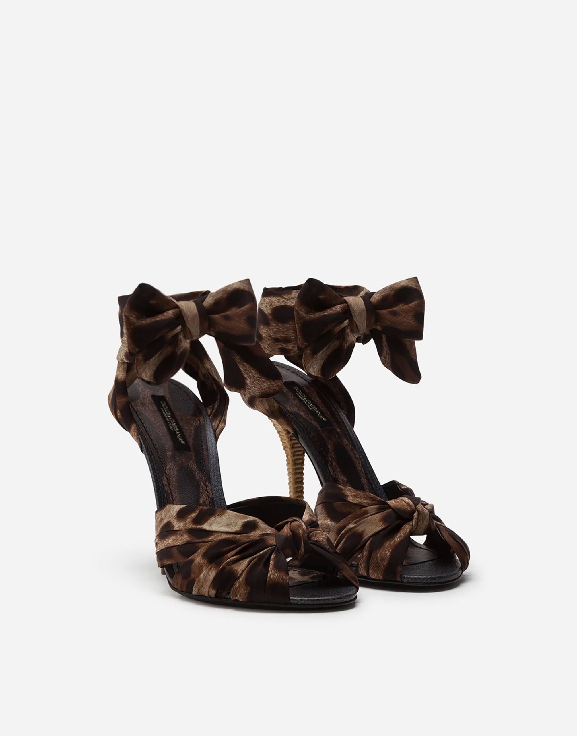 Dolce & Gabbana Leopard Print Twill Sandals