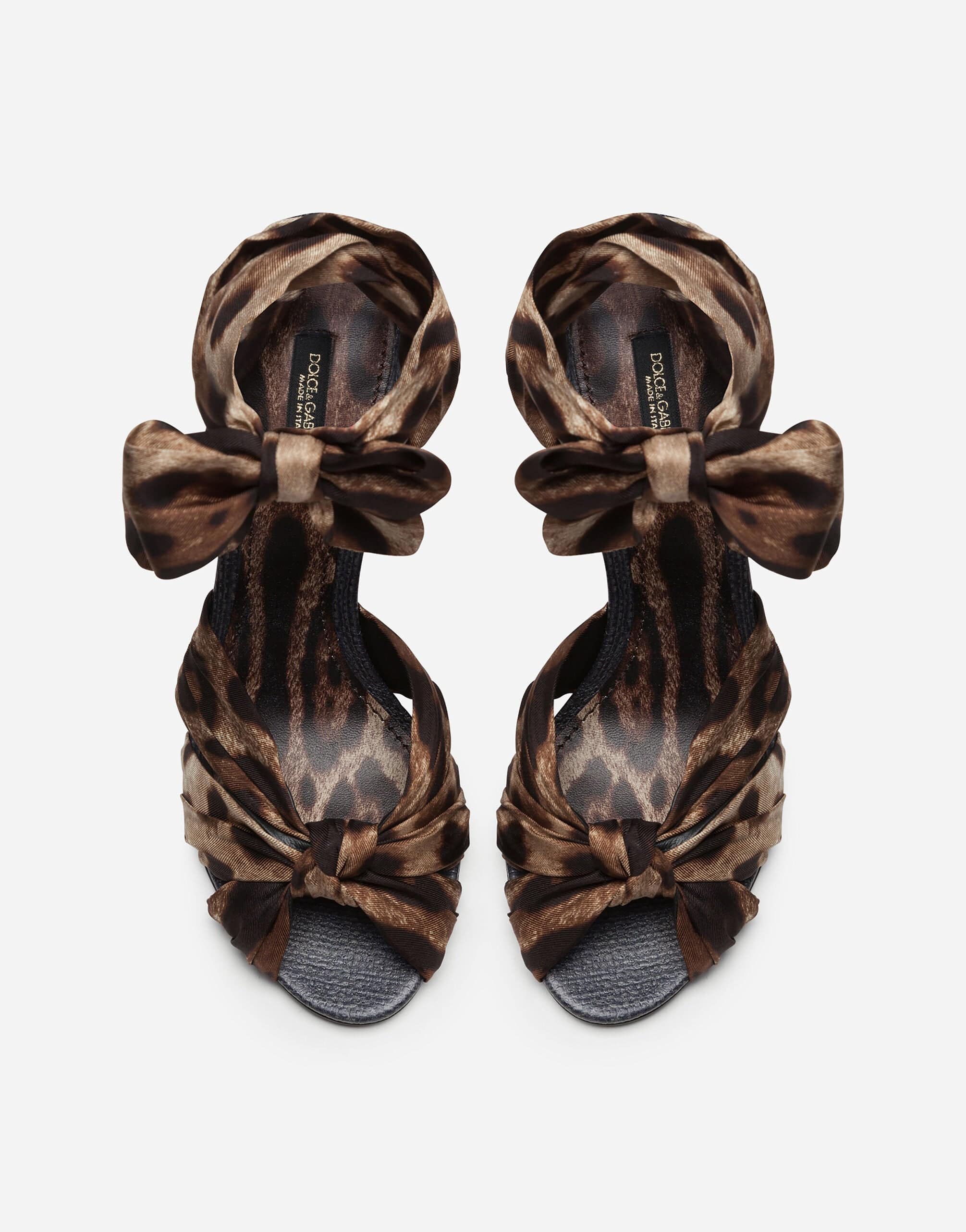 Dolce & Gabbana Leopard Print Twill Sandals