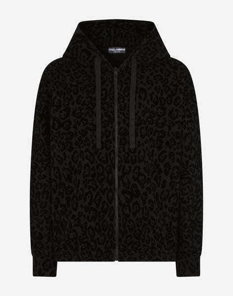 トップス DOLCE&GABBANA leopard hoodie Hoodie with leopard-print Crespo and tag in Print for Men