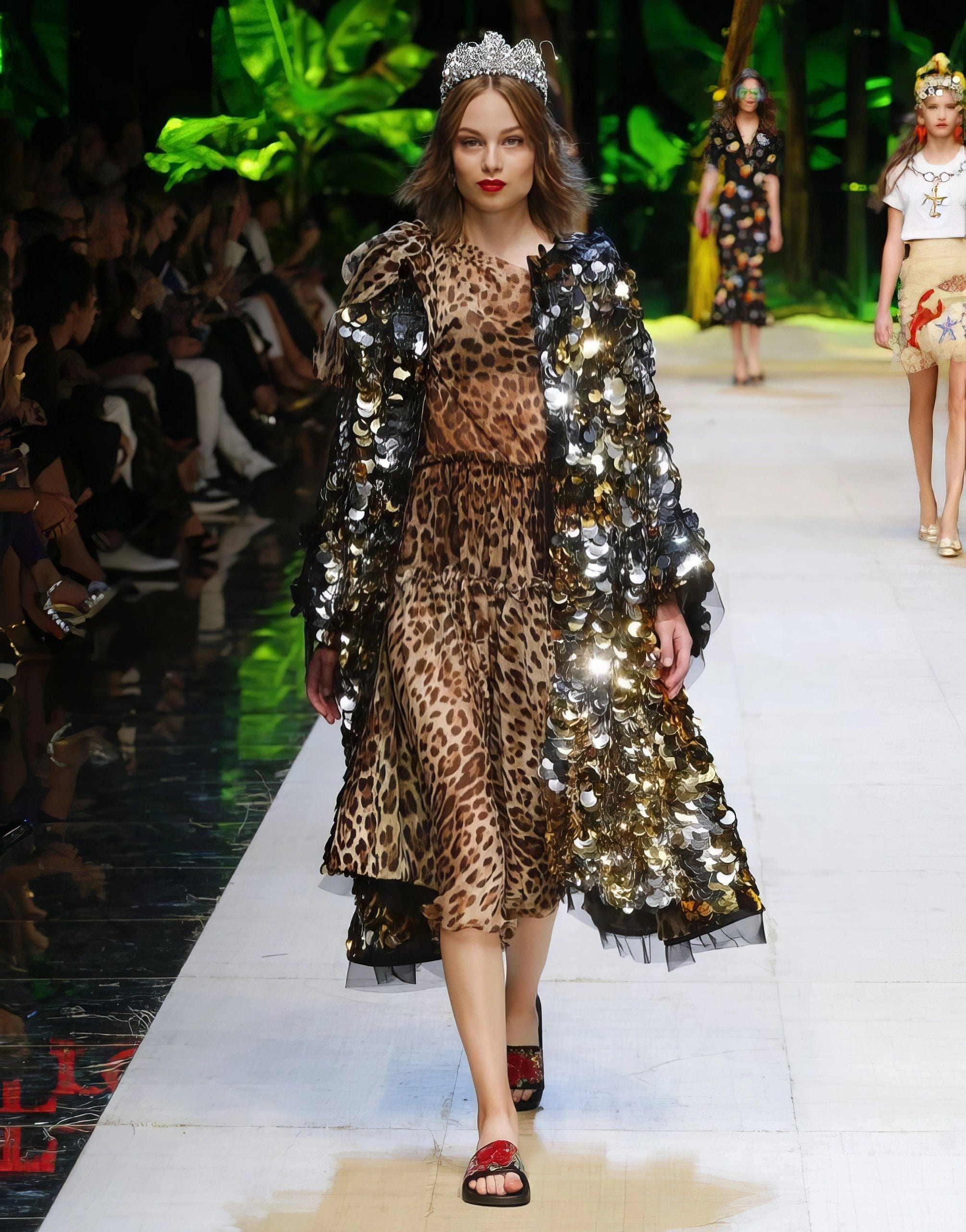 Leopard Printed Silk Chiffon Dress