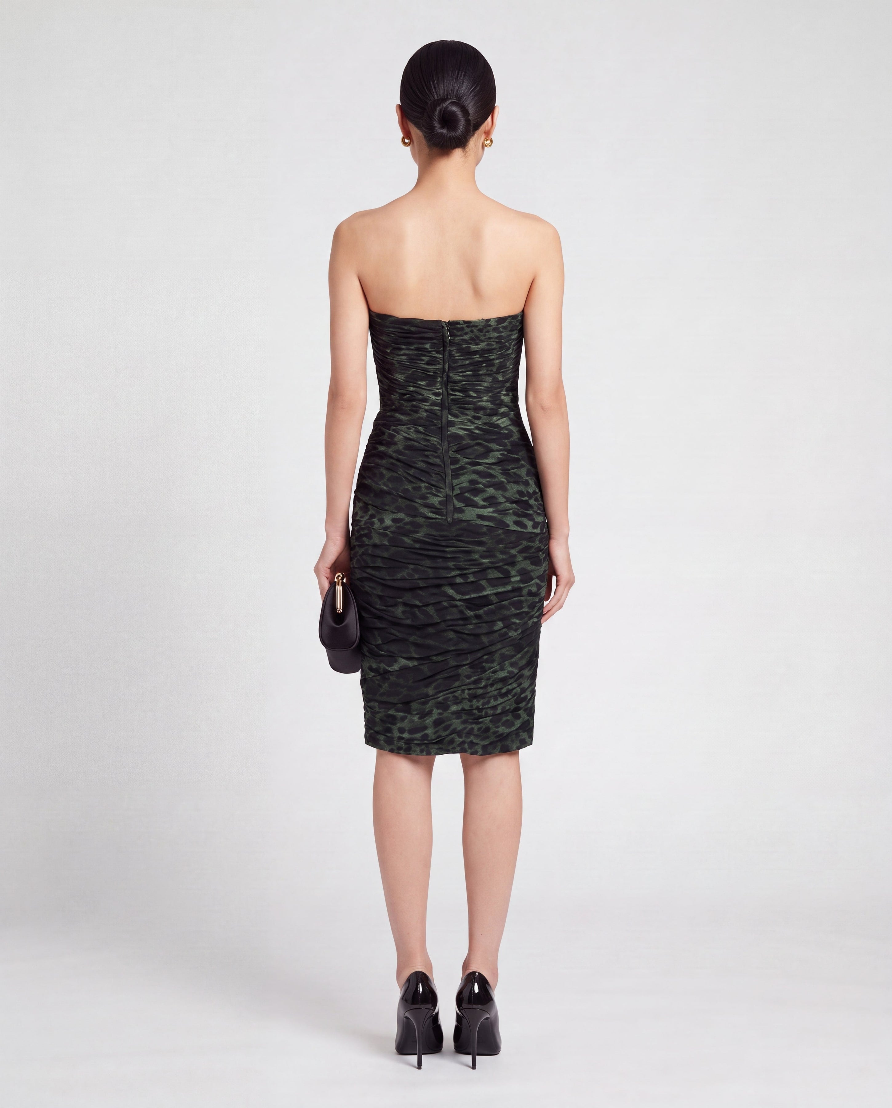 Dolce & Gabbana Leopard Ruched Midi Dress