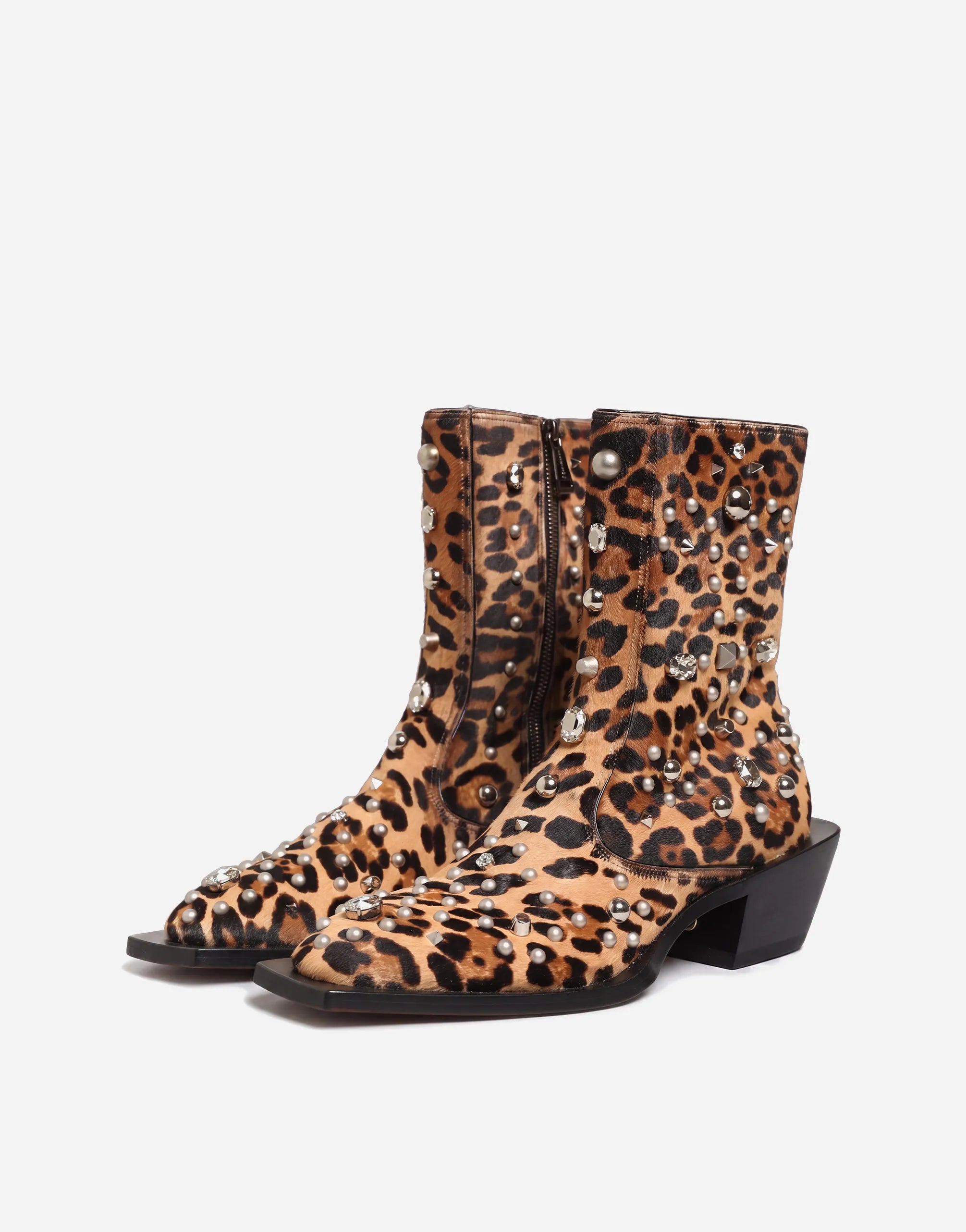 Dolce & Gabbana Leopard Studded Ankle Boots - alternate view