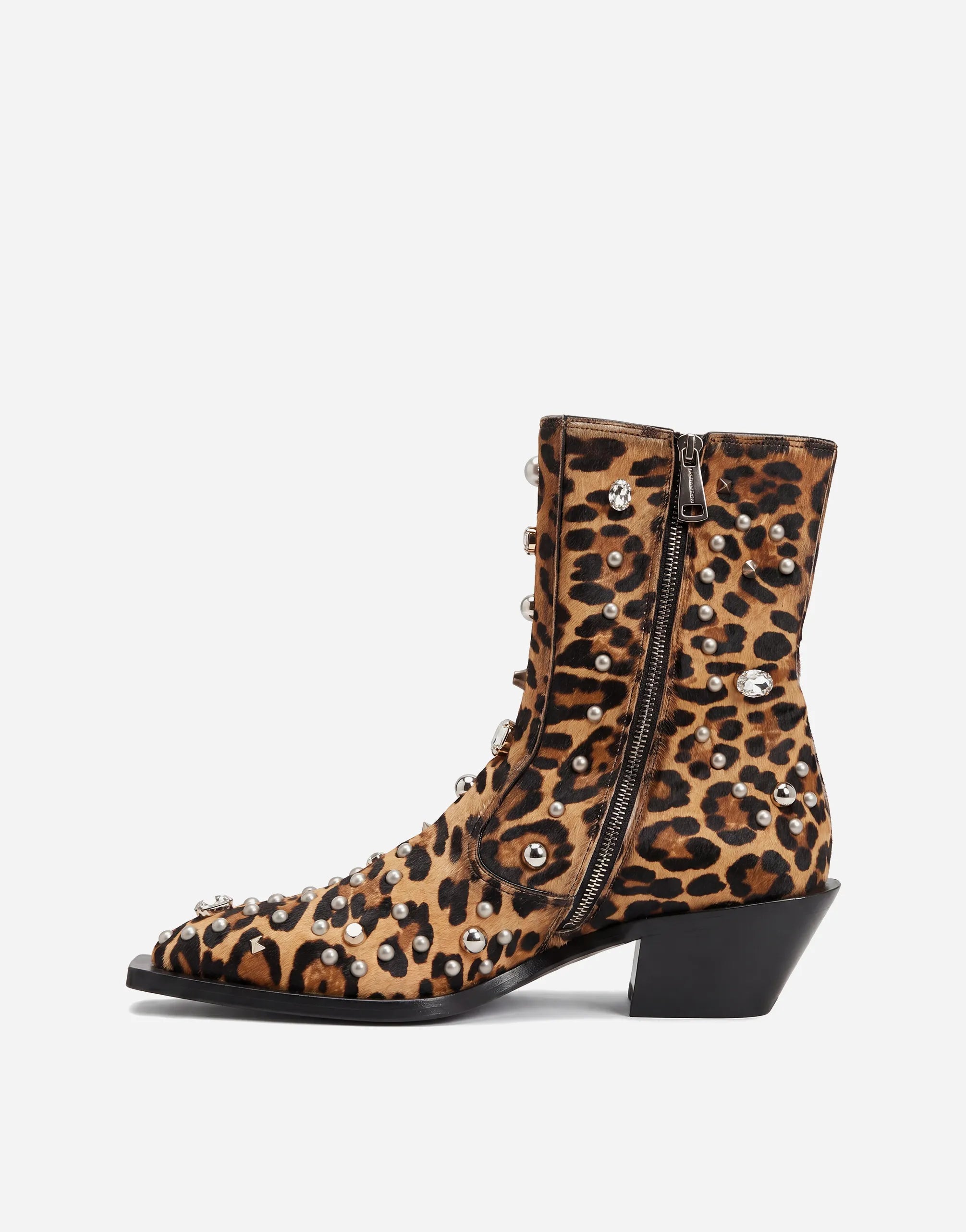 Dolce & Gabbana Dolce & Gabbana Leopard Studded Ankle Boots