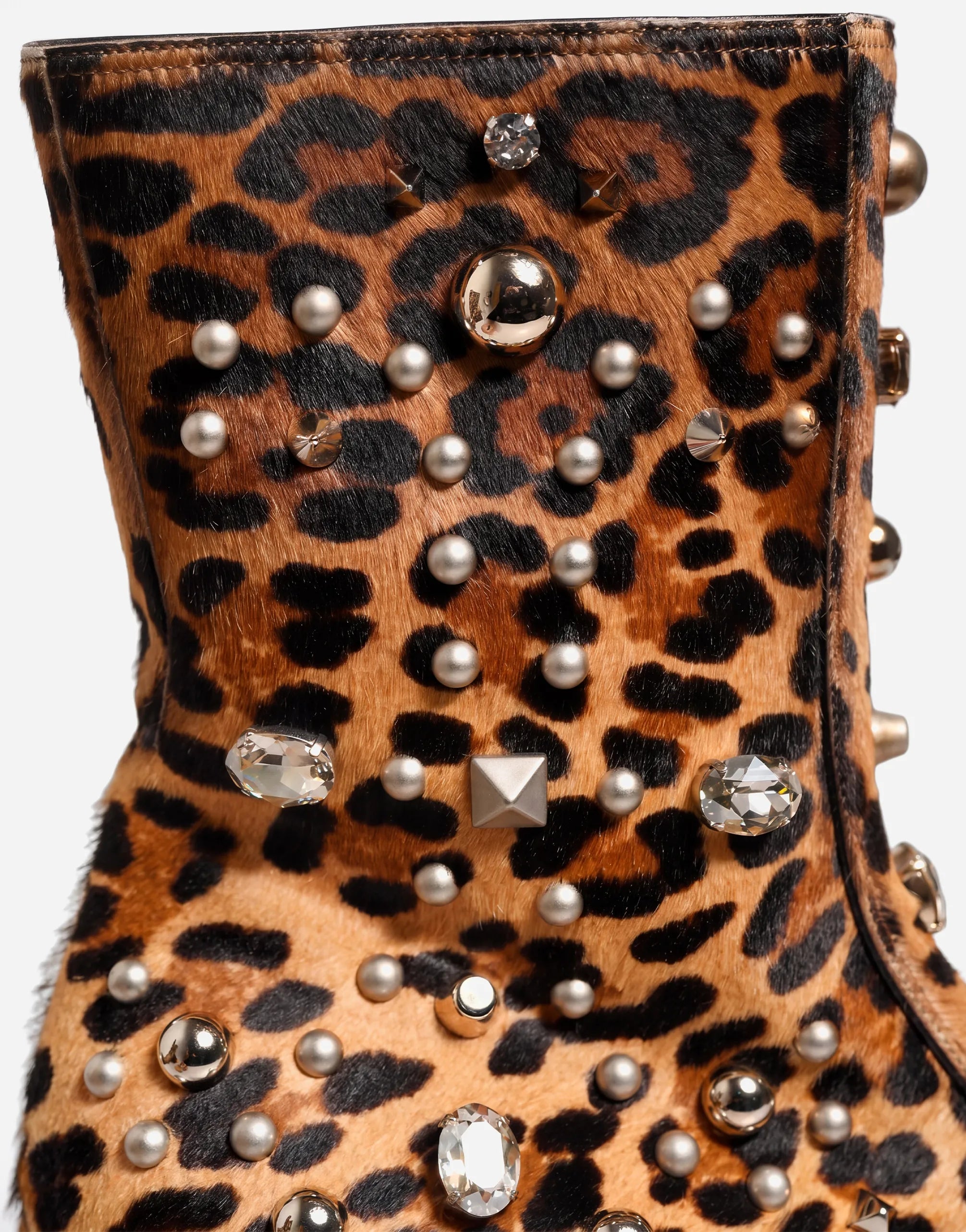 Dolce & Gabbana Dolce & Gabbana Leopard Studded Ankle Boots