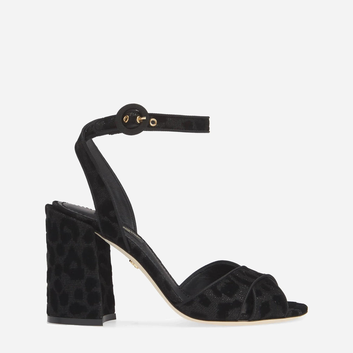 【美品】38 D＆G　Dolce＆Gabbana　ヒョウ柄　薔薇装飾 サンダル dolce-gabbana-leopard-velvet-