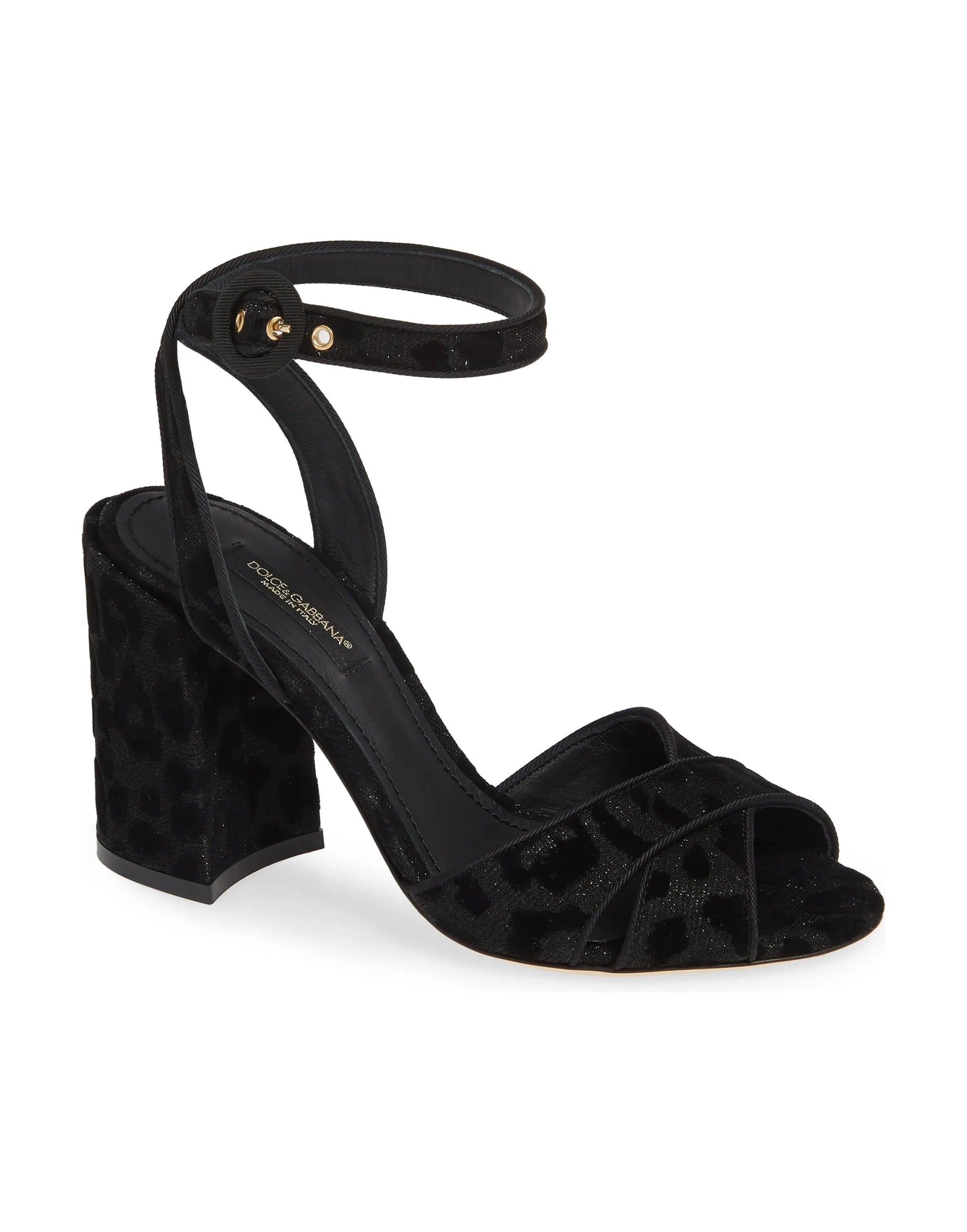 Dolce & Gabbana Leopard Velvet Sandals