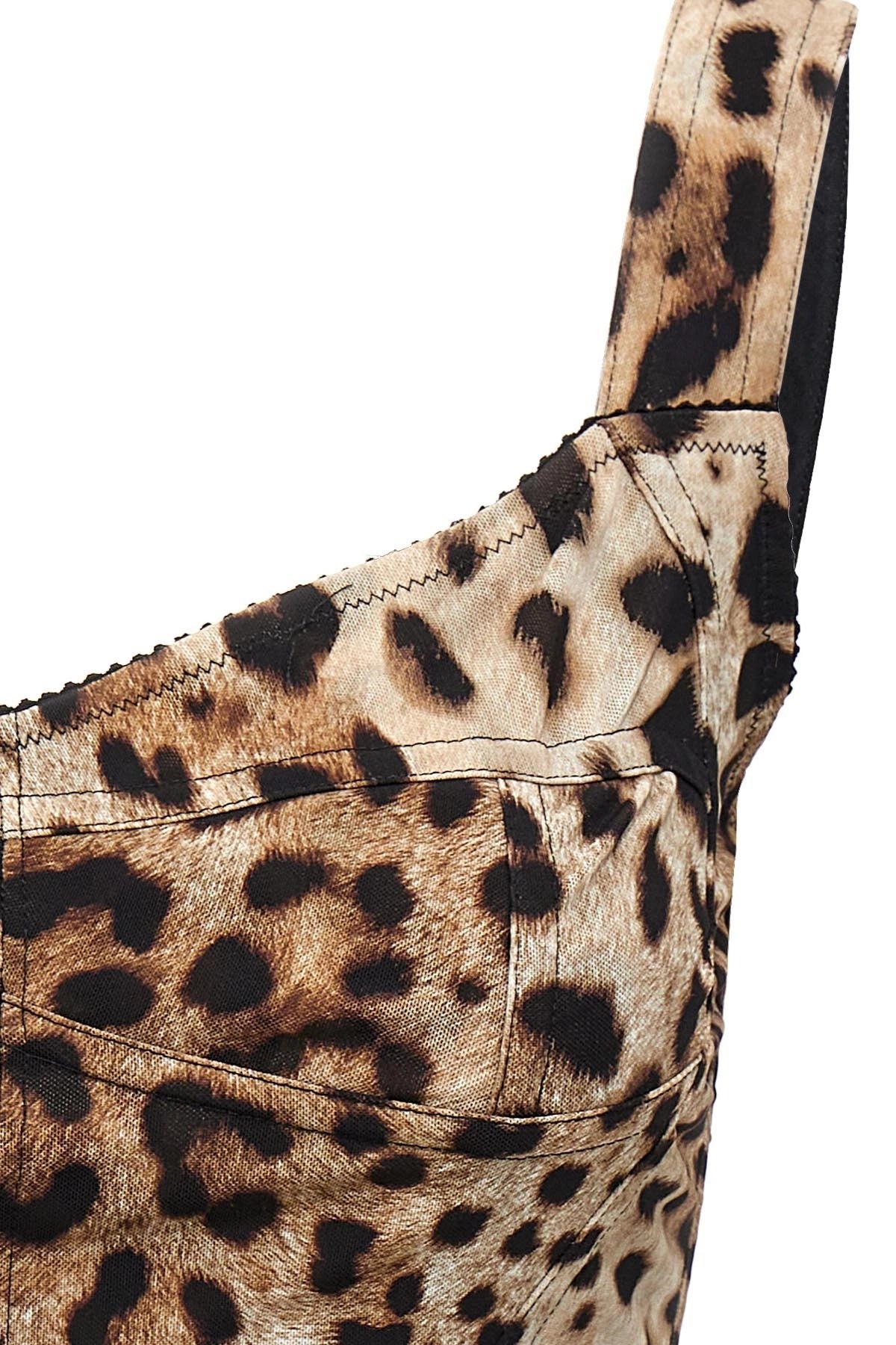 Dolce & Gabbana Leopardo Print Bustier Top