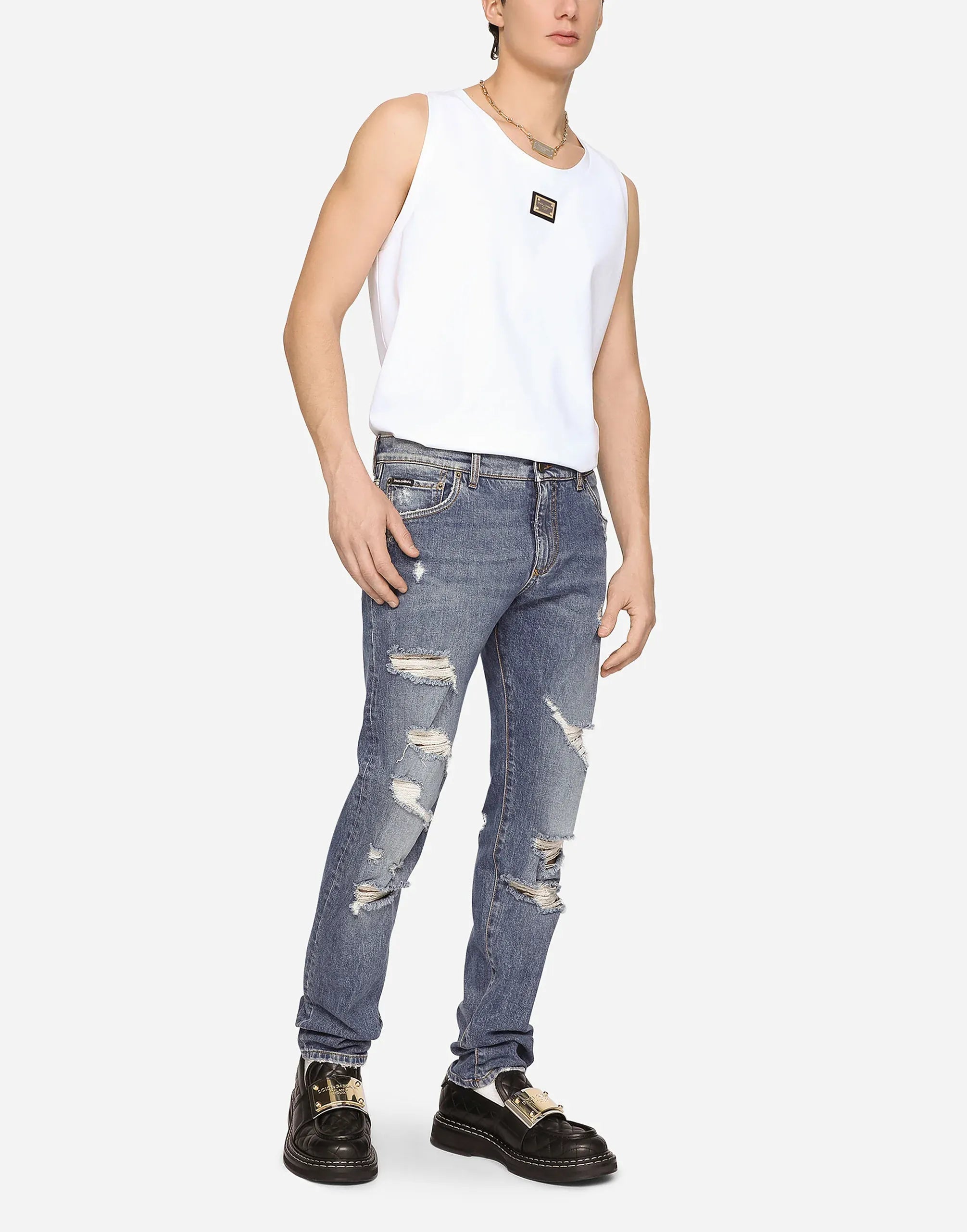 Dolce & Gabbana Light Blue Wash Stretch Denim Jeans