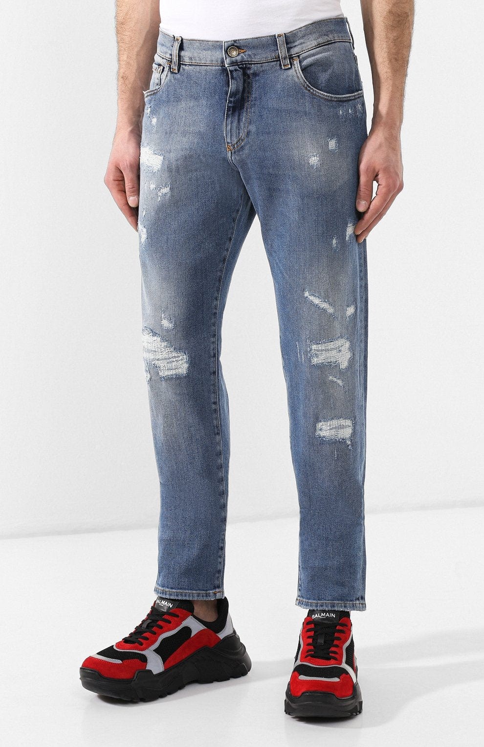 Dolce & Gabbana Light Slim-Fit Stretch Jeans With Rips