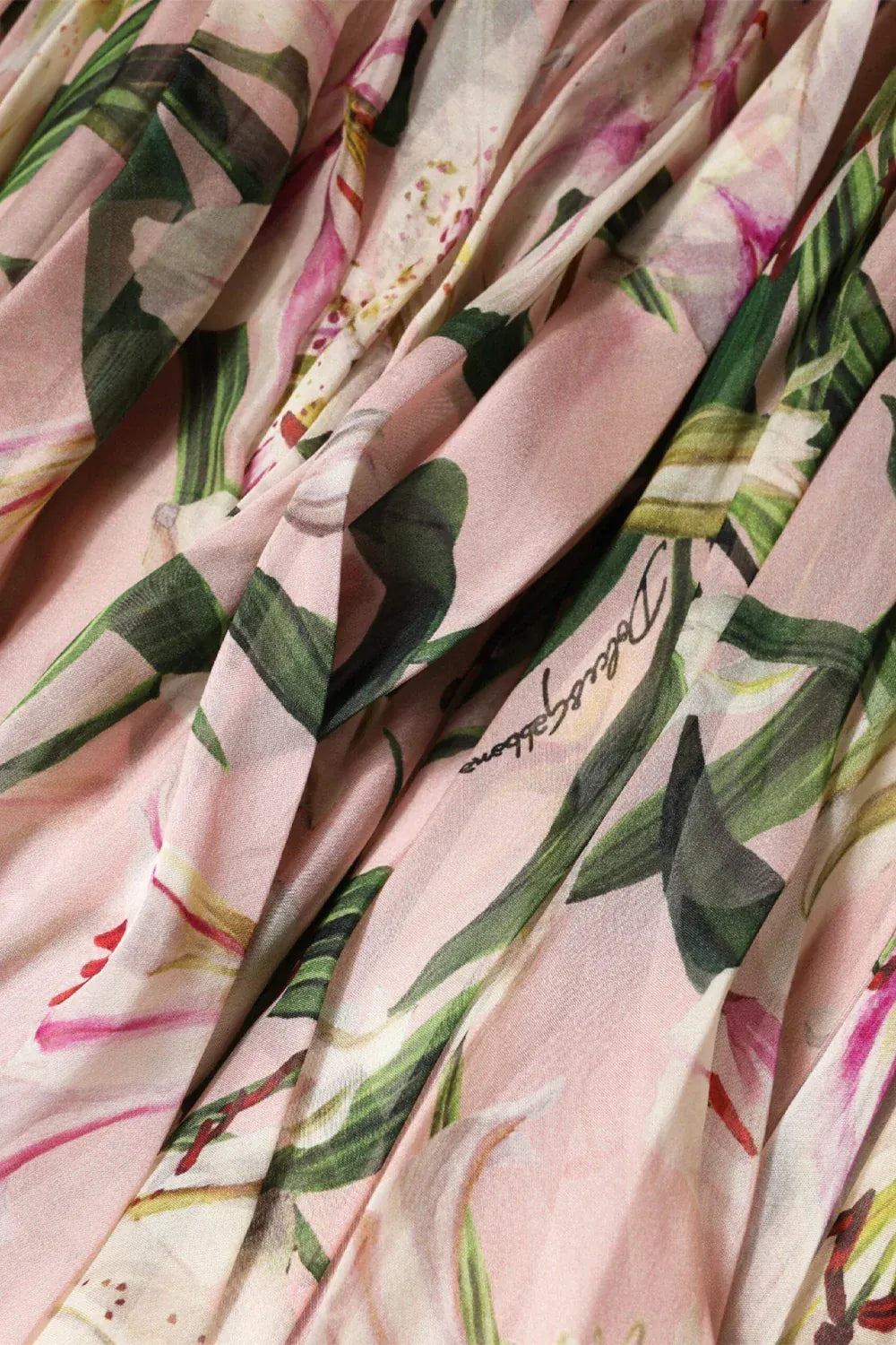 Dolce & Gabbana Lily-Print Tie Waist Dress