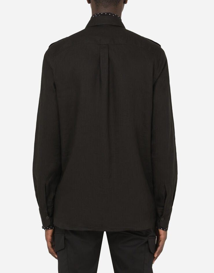 Dolce & Gabbana Linen Shirt With Silk Scarf