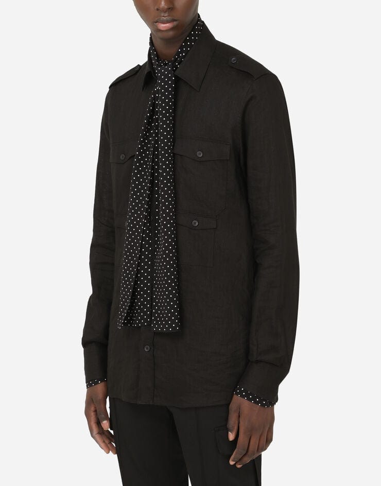 Dolce & Gabbana Linen Shirt With Silk Scarf