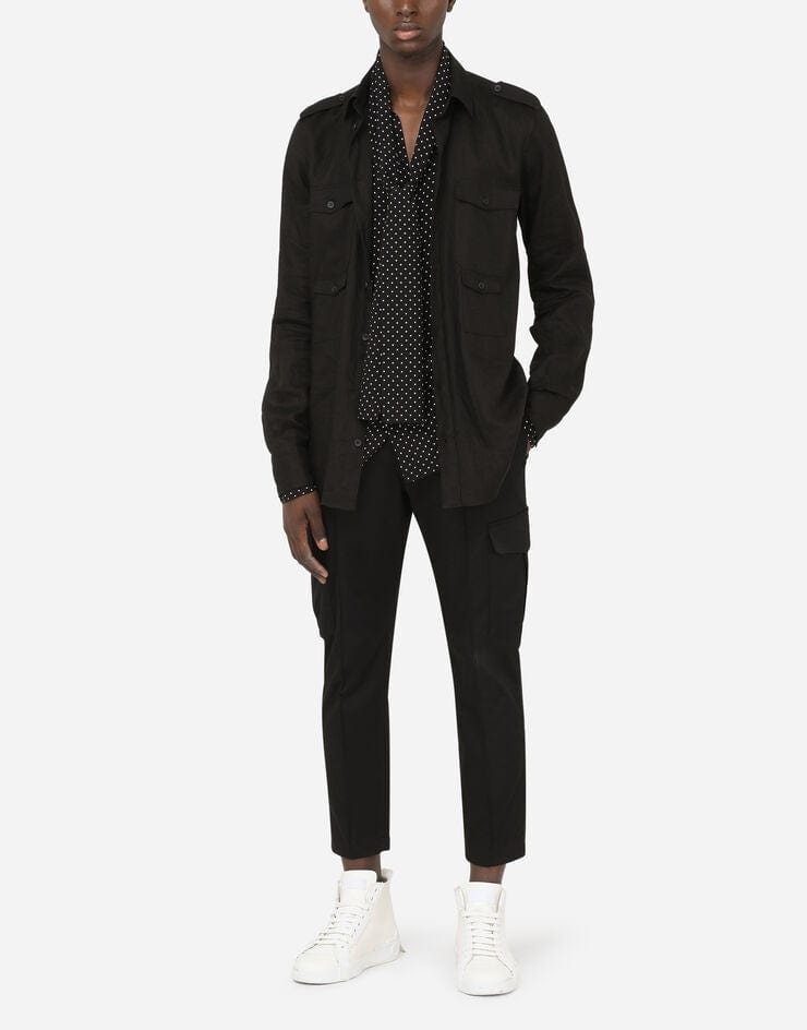 Dolce & Gabbana Linen Shirt With Silk Scarf