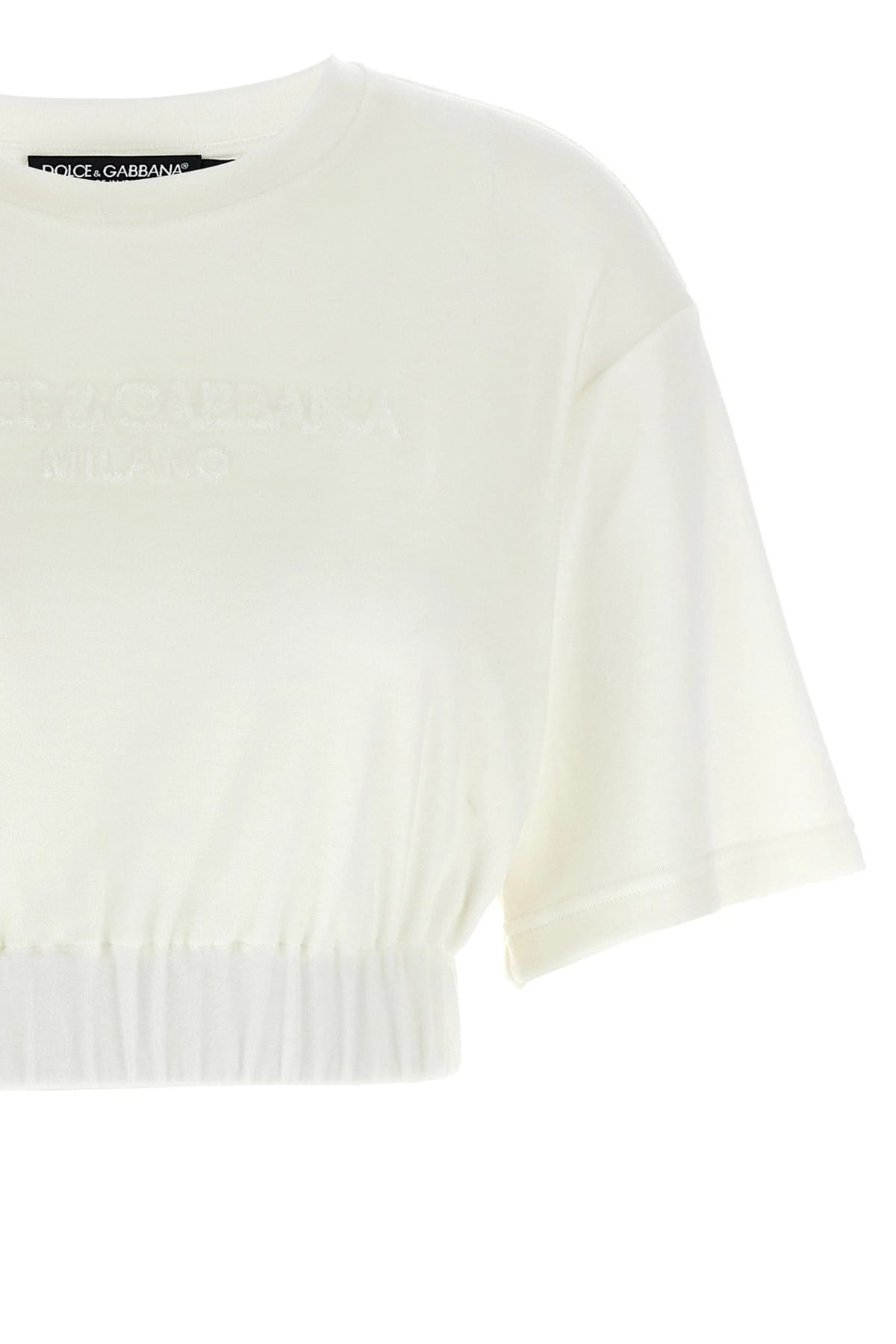 Dolce & Gabbana Dolce & Gabbana Logo Chenille Crop Top