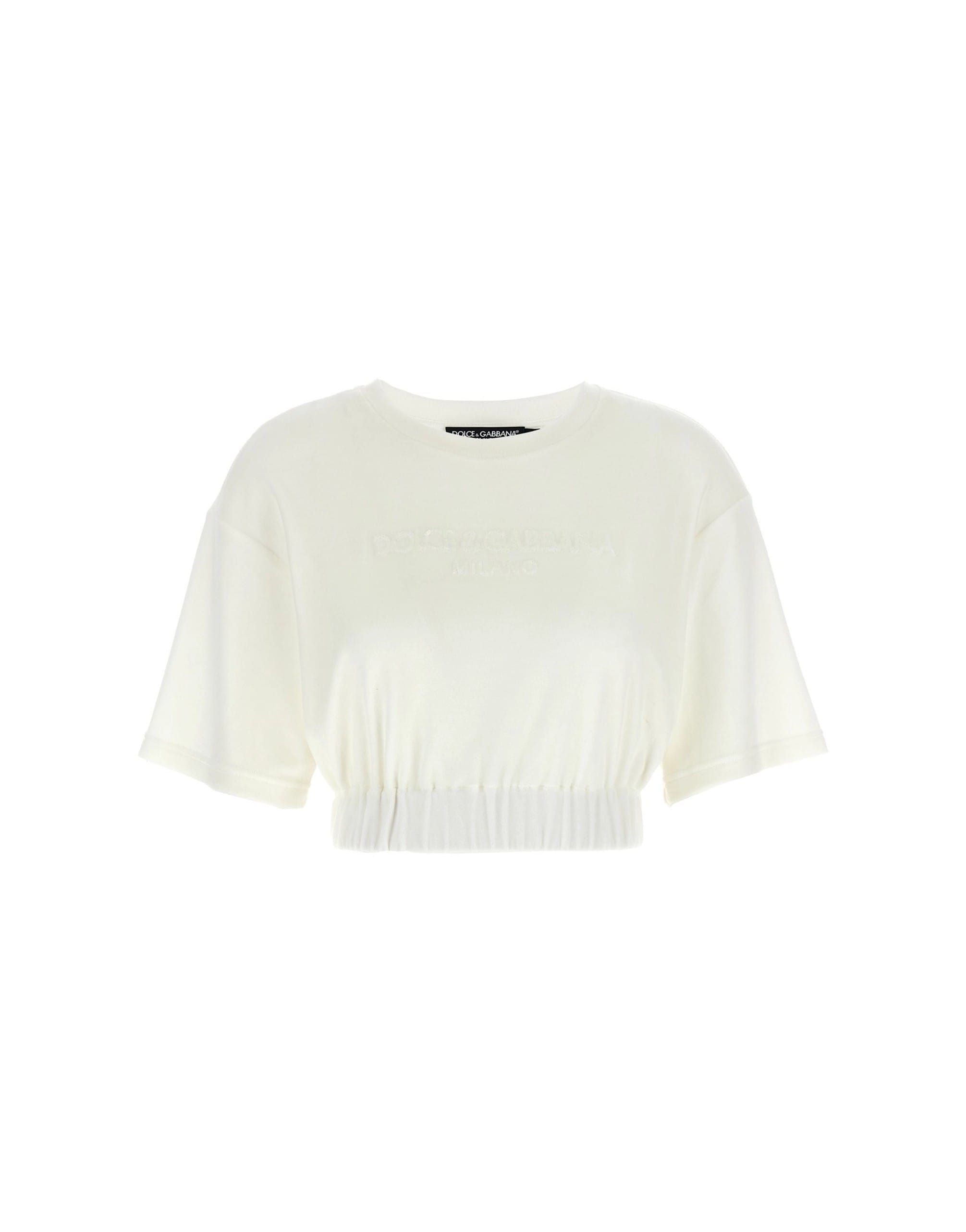 Dolce & Gabbana Dolce & Gabbana Logo Chenille Crop Top
