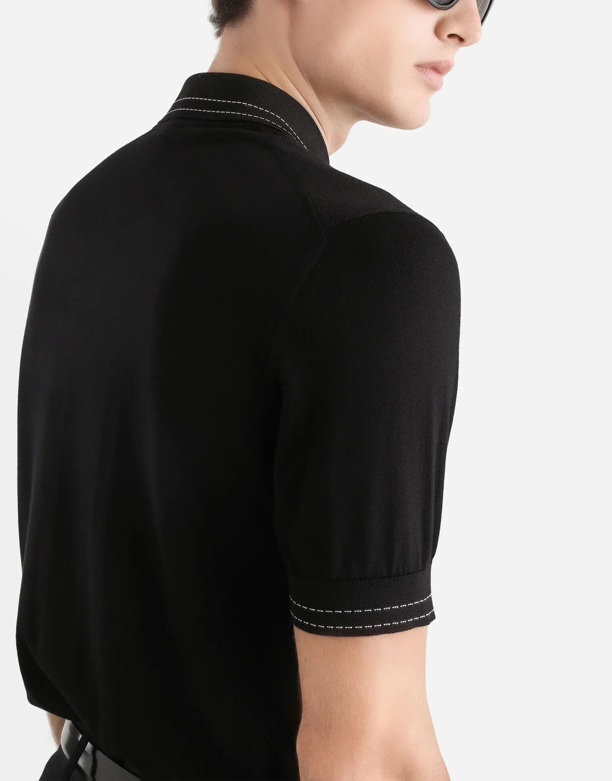 Dolce & Gabbana Logo-Collar Silk Polo Shirt