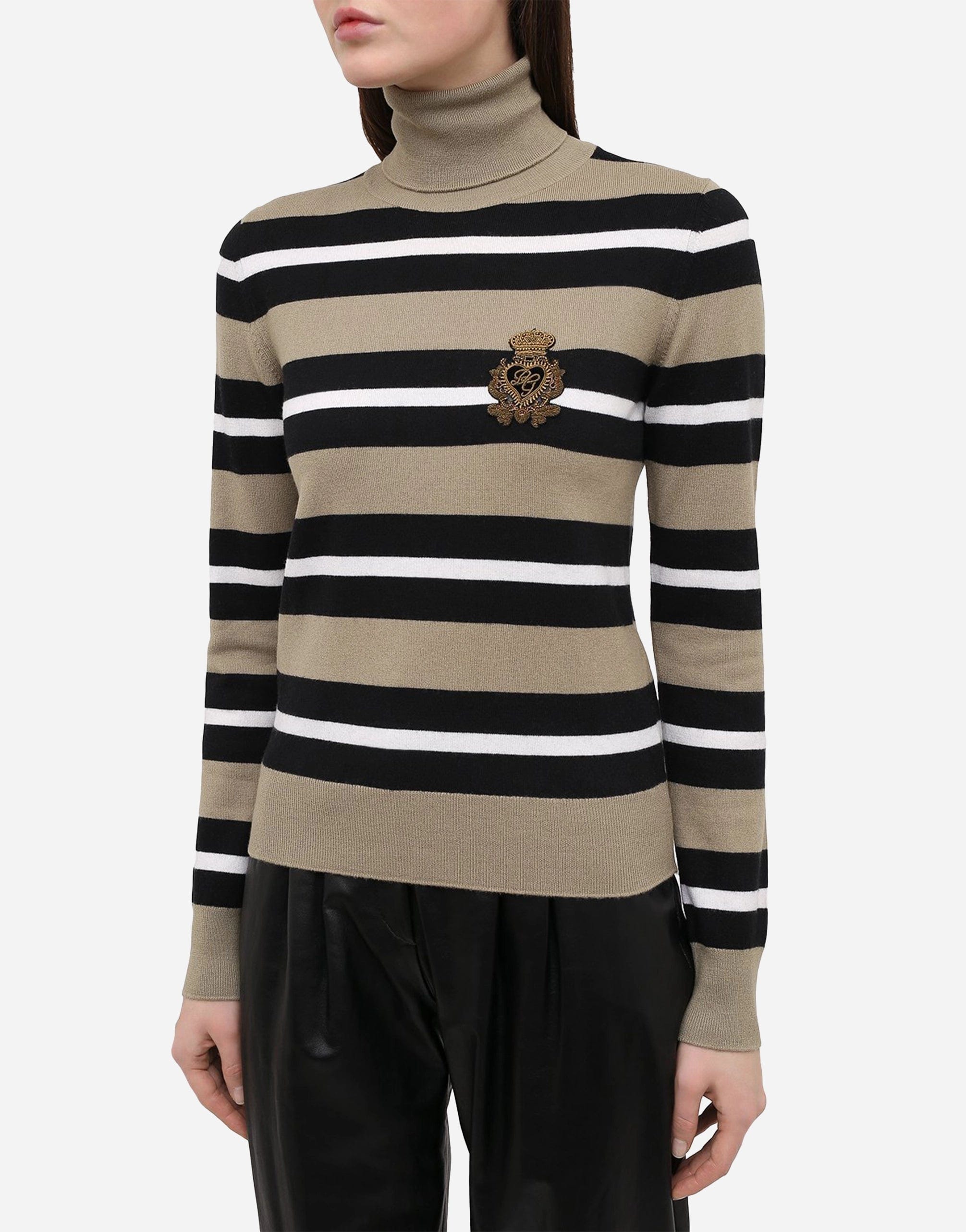 Dolce & Gabbana Logo Crest Patch Knitted Sweater