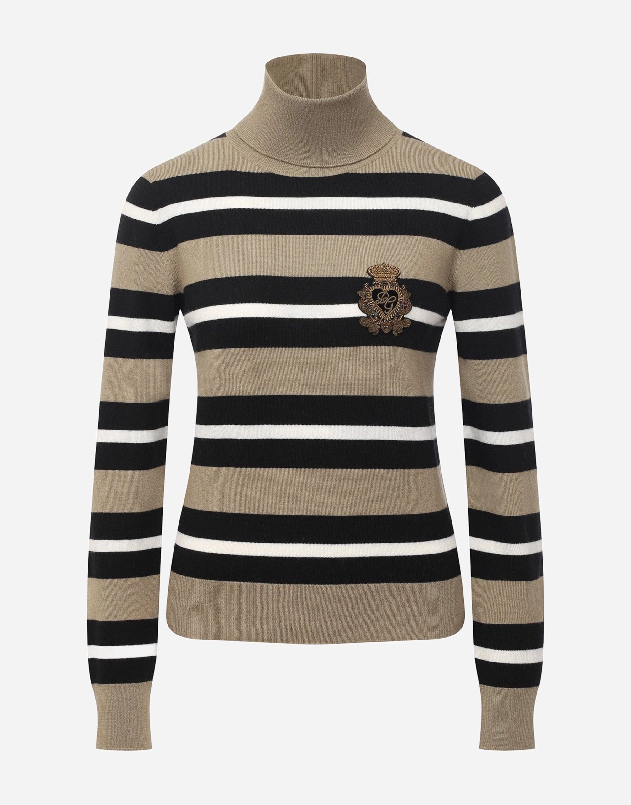 Dolce & Gabbana Logo Crest Patch Knitted Sweater | Sendegaro CA