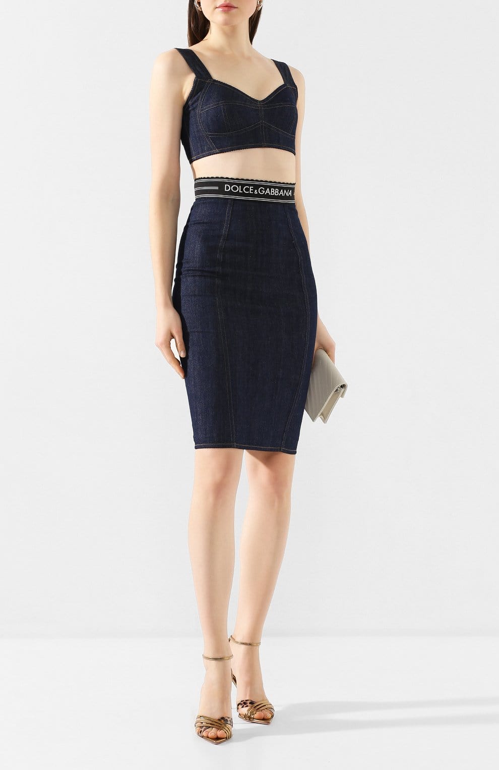 Dolce & Gabbana Logo Denim Skirt