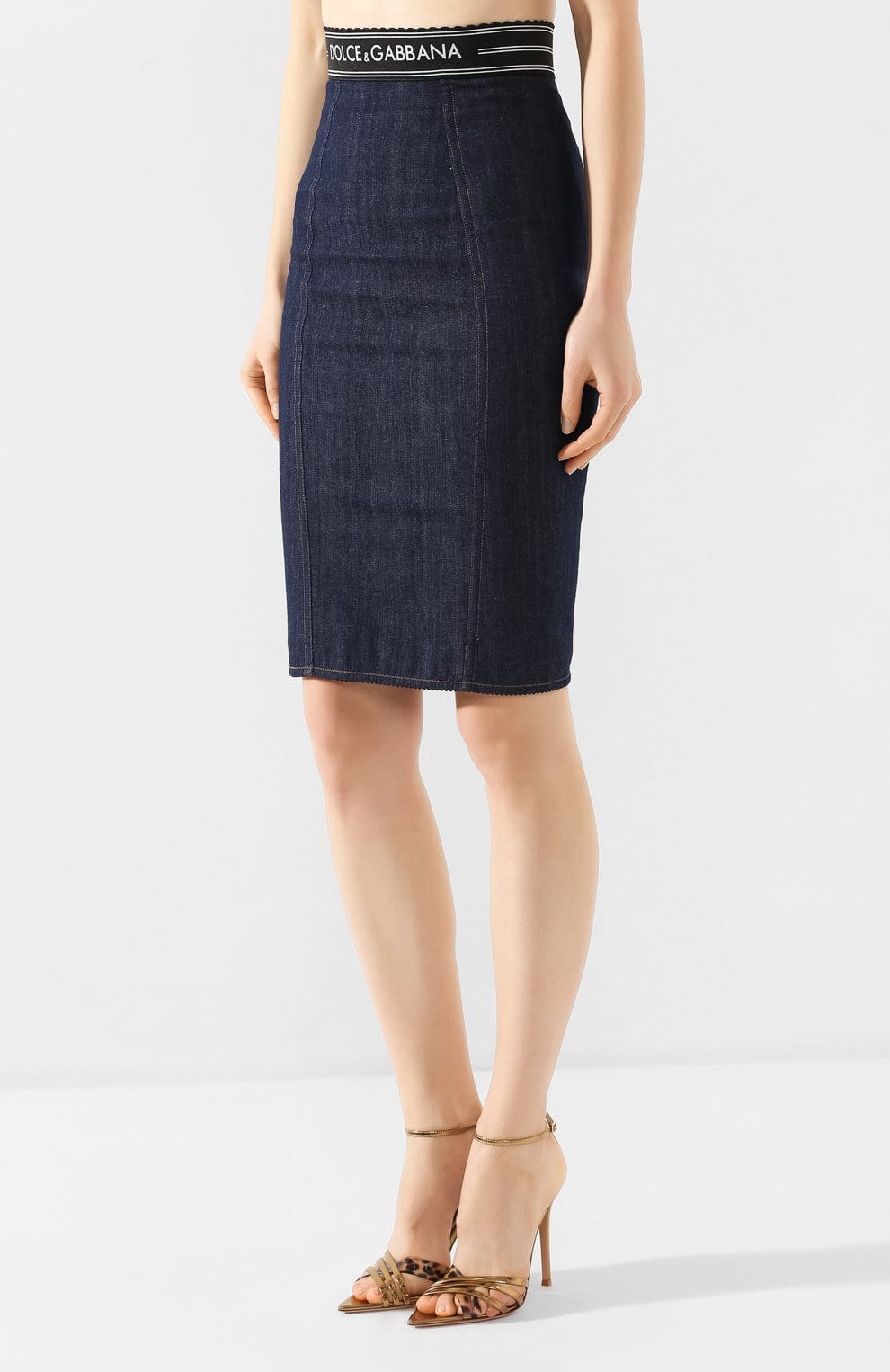 Dolce & Gabbana Logo Denim Skirt