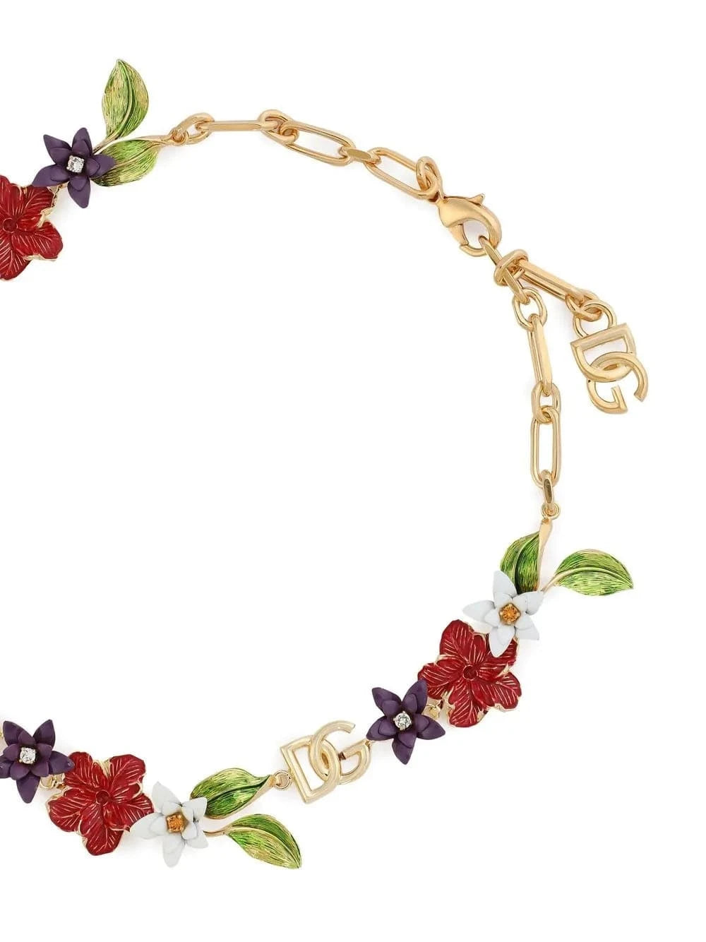 Dolce & Gabbana Logo-Detail Floral Necklace