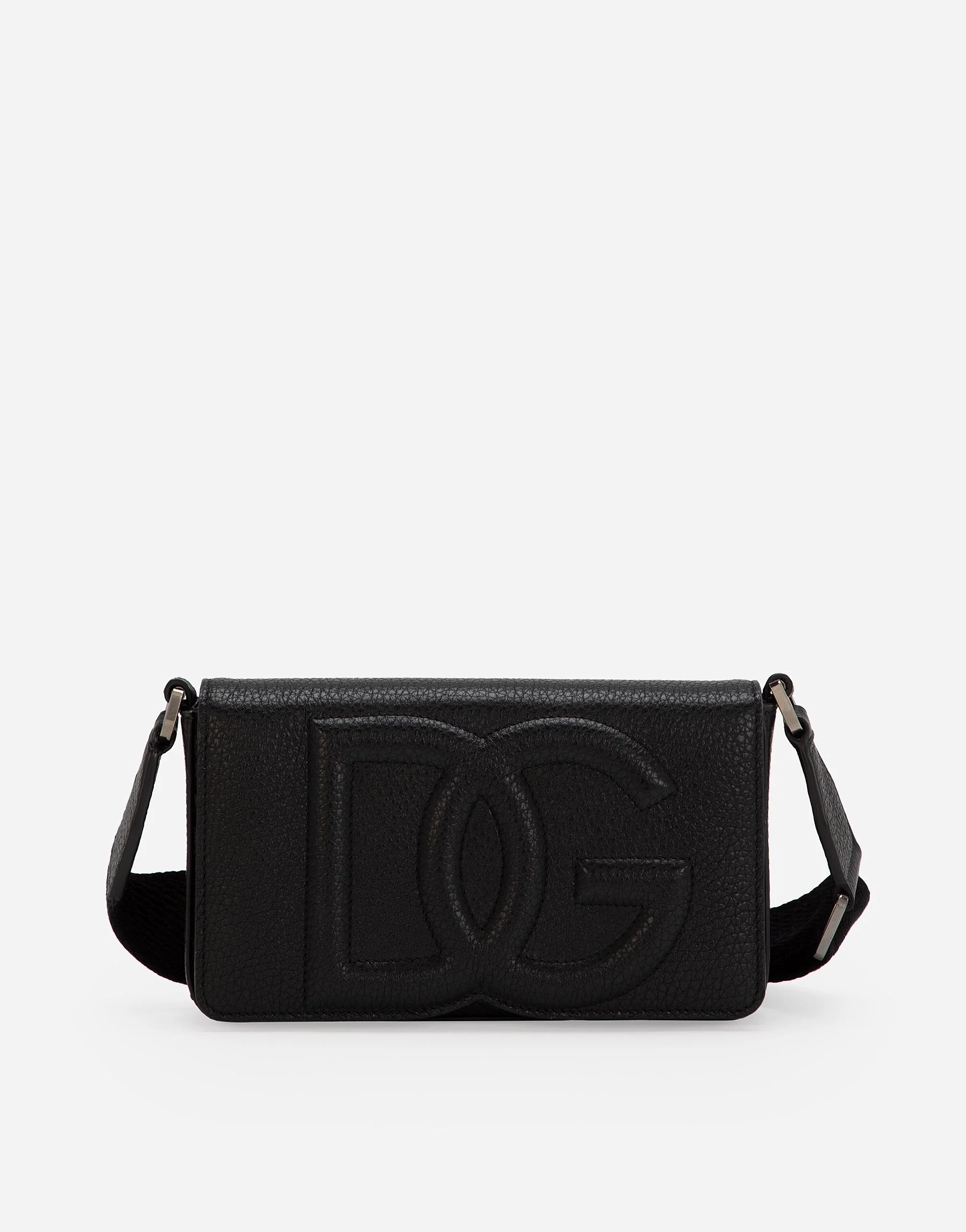 Dolce & Gabbana Logo-Embossed Leather messenger Bag