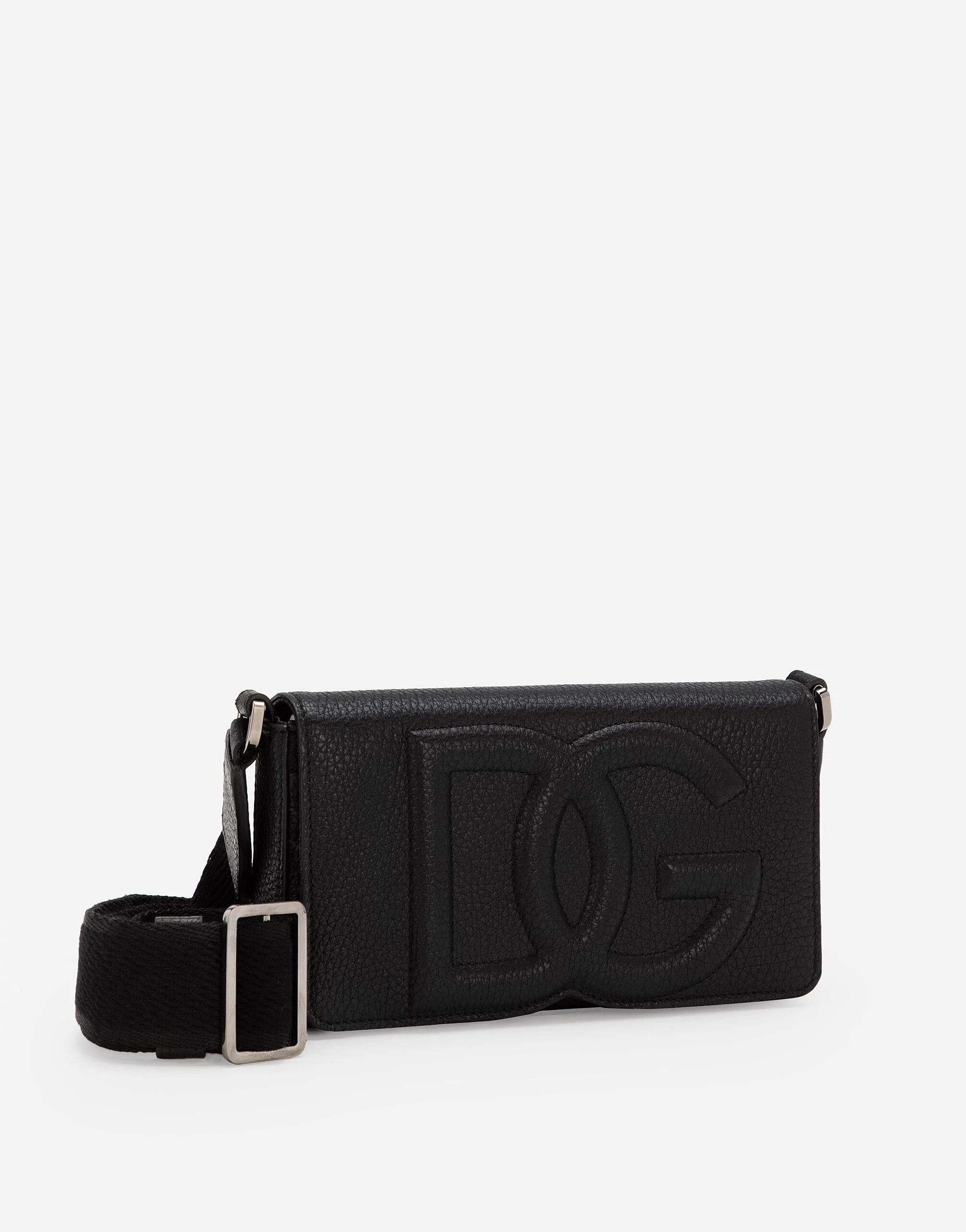 Dolce & Gabbana Logo-Embossed Leather messenger Bag